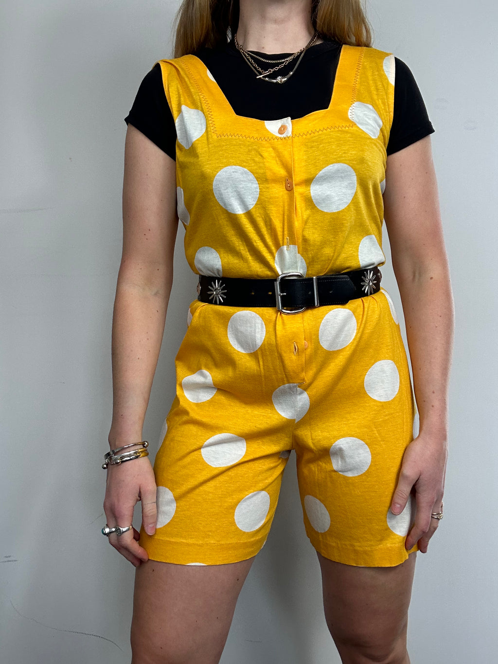 Yellow Polkadot Romper Size 10