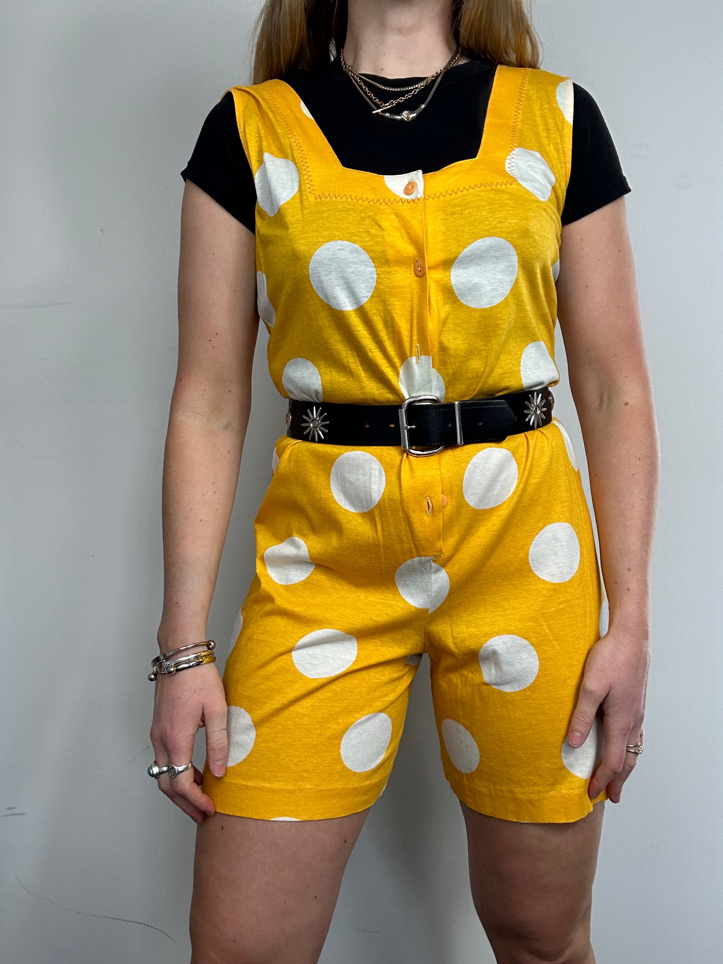 Yellow Polkadot Romper Size 10