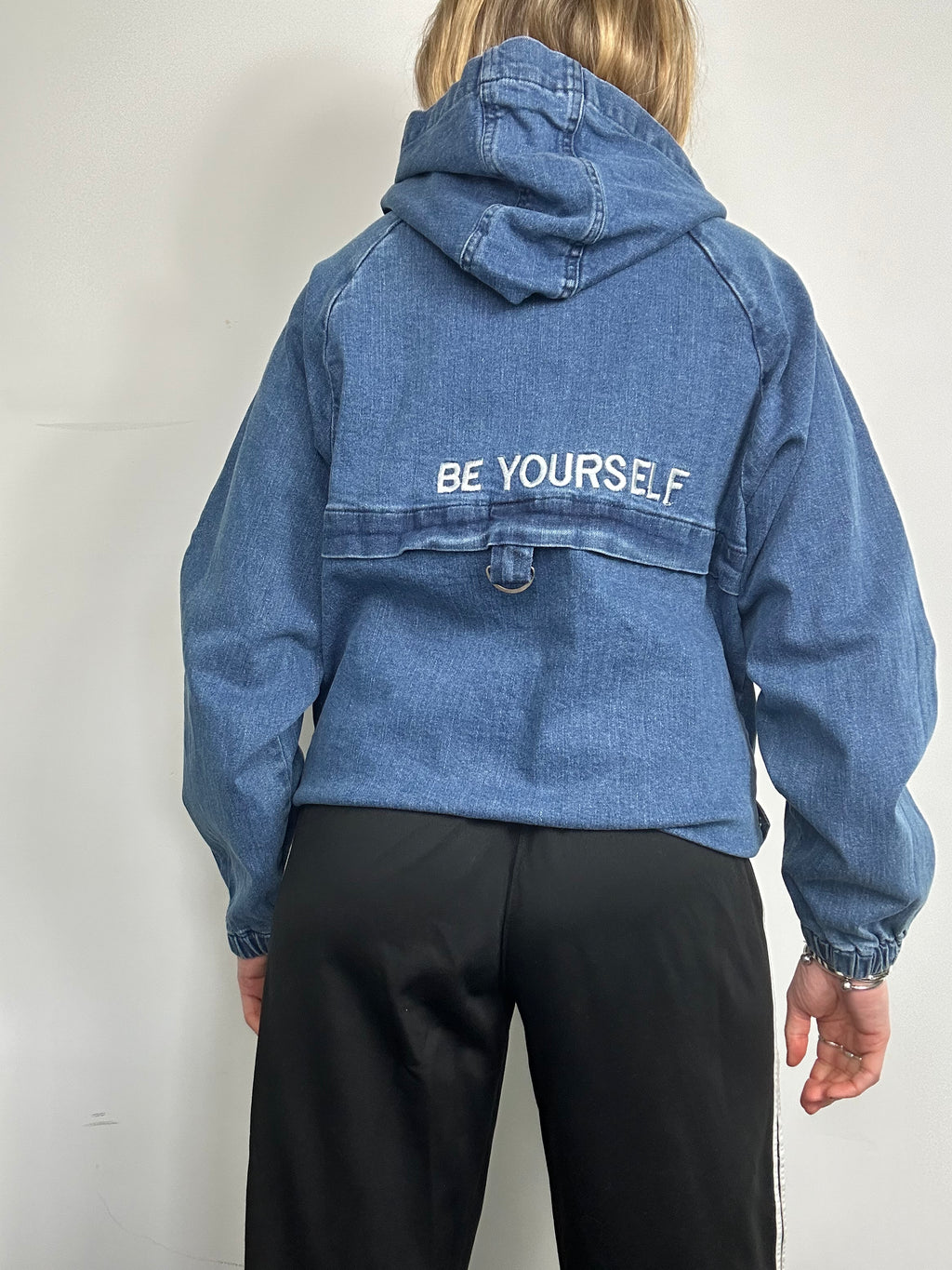 "Good Vibes" Denim Jacket Size S/M