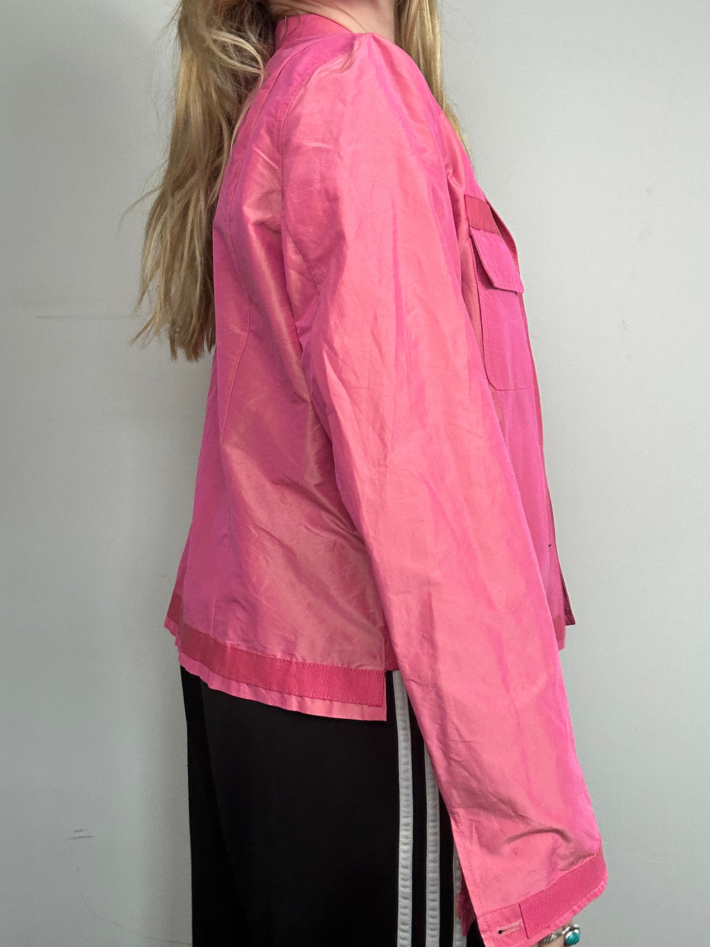 Pink Iridescent Silk Jacket Size 10