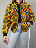 Ethnic African Material Bomber Jacket Size 10