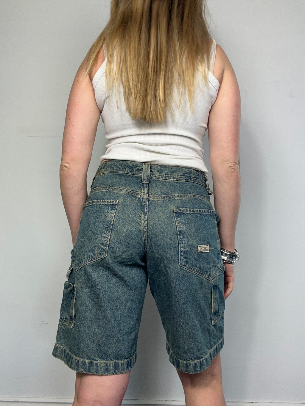 Denim Mid Rise Green Wash Jorts Size 10