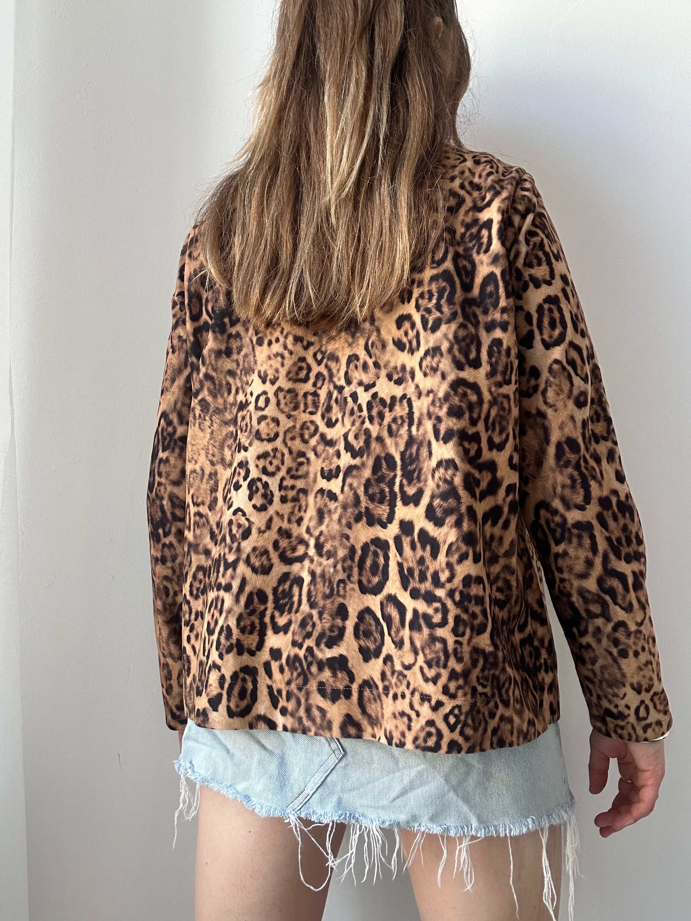 Tartan Cheetah furry jacket Size 12