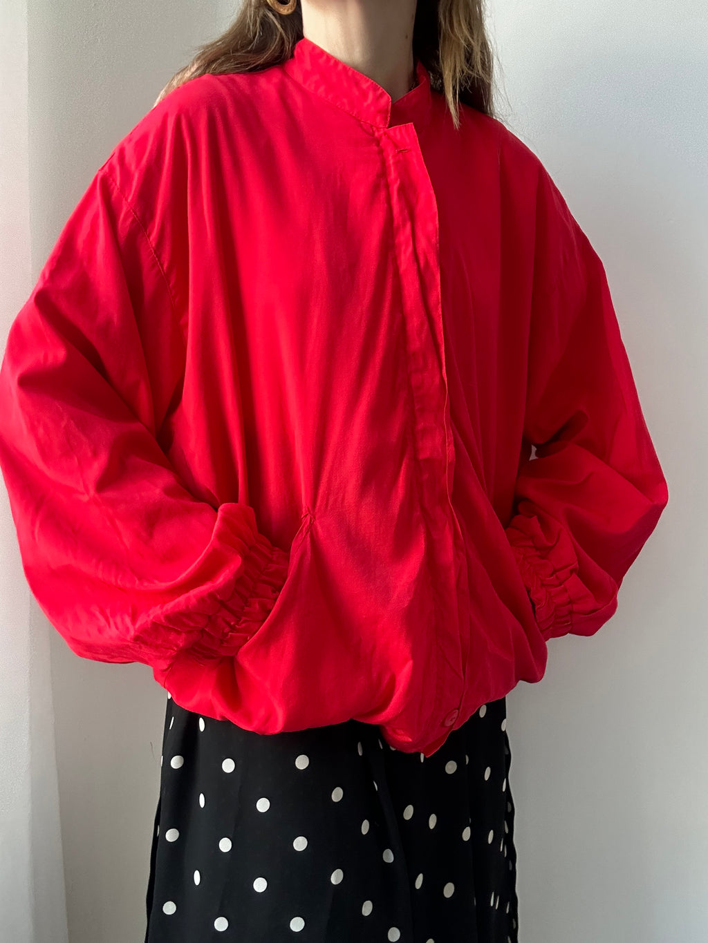 Red 80's Bomber Jacket siez L
