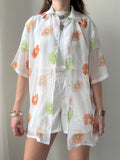 Sheer Diasy Print 90' sShirt Size M/L
