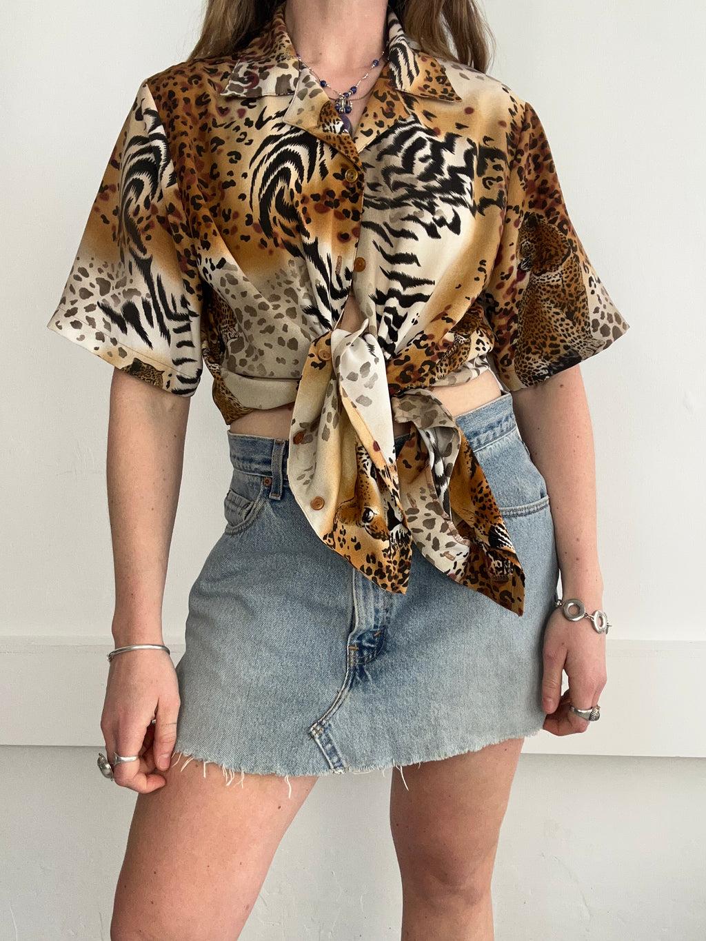 Animal Print Shirt Size L