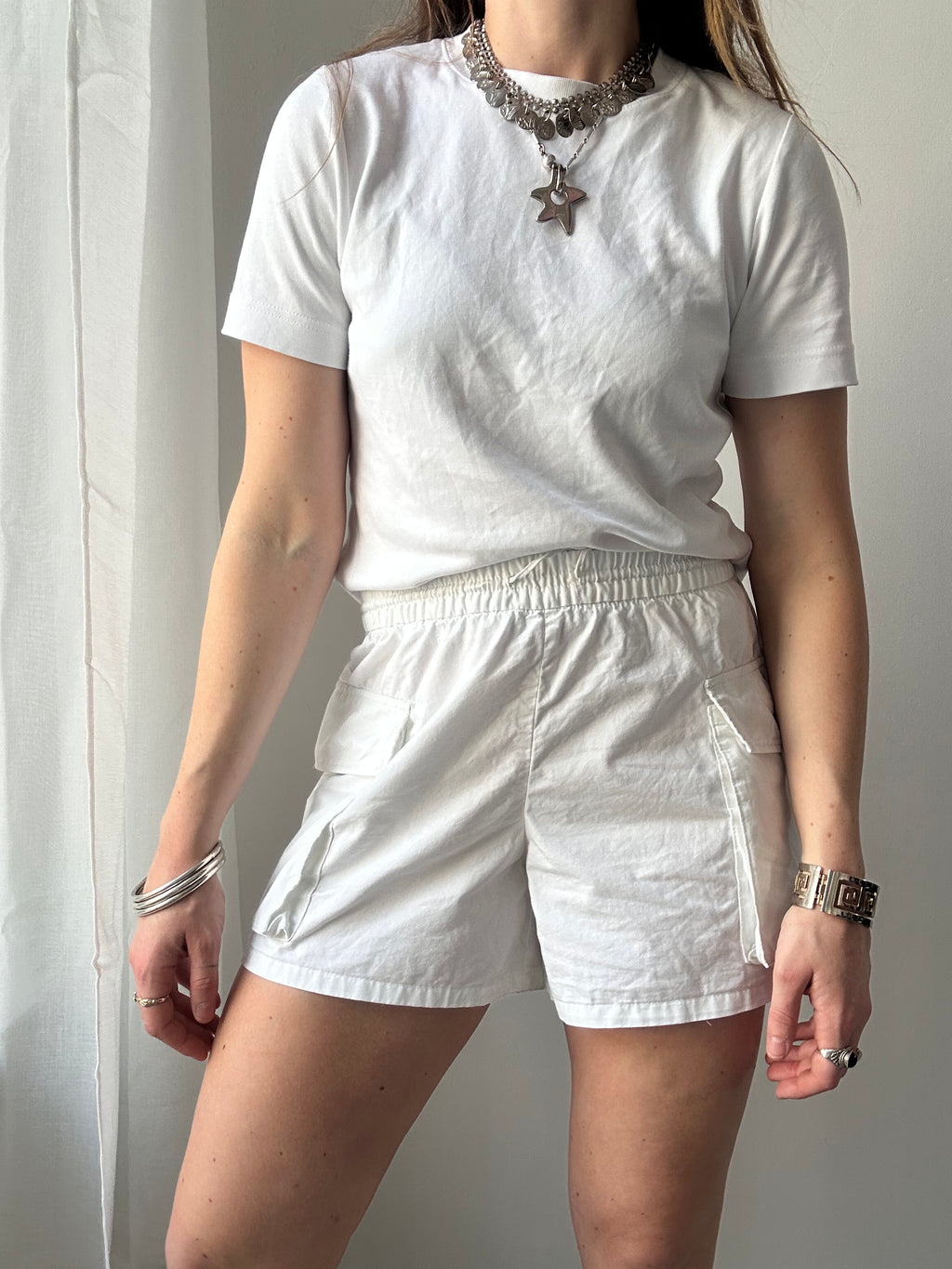 White Cargo Shorts Size 10