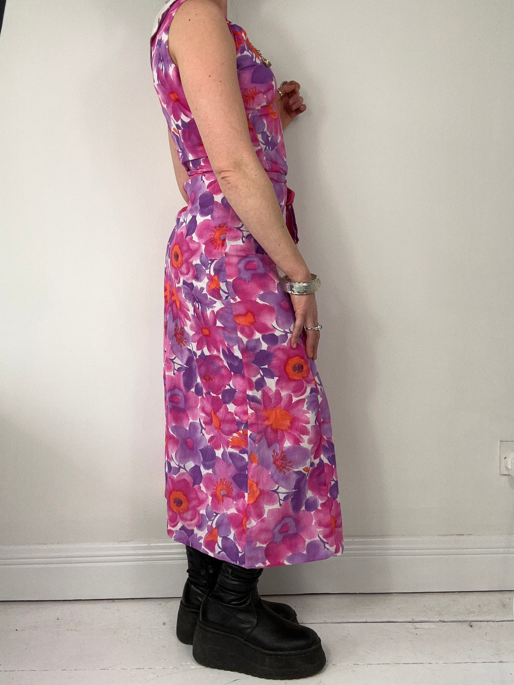 Pink 70's Maxi Dress Size 8