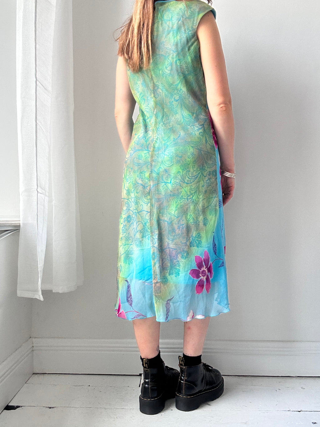 Floral contrast Fabric Midi dress Size 12
