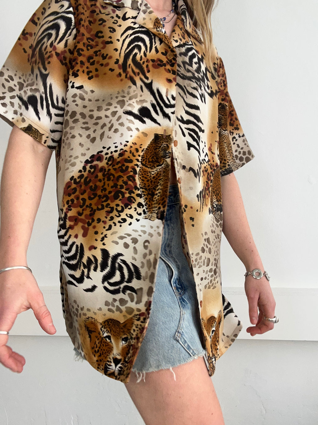 Animal Print Shirt Size L
