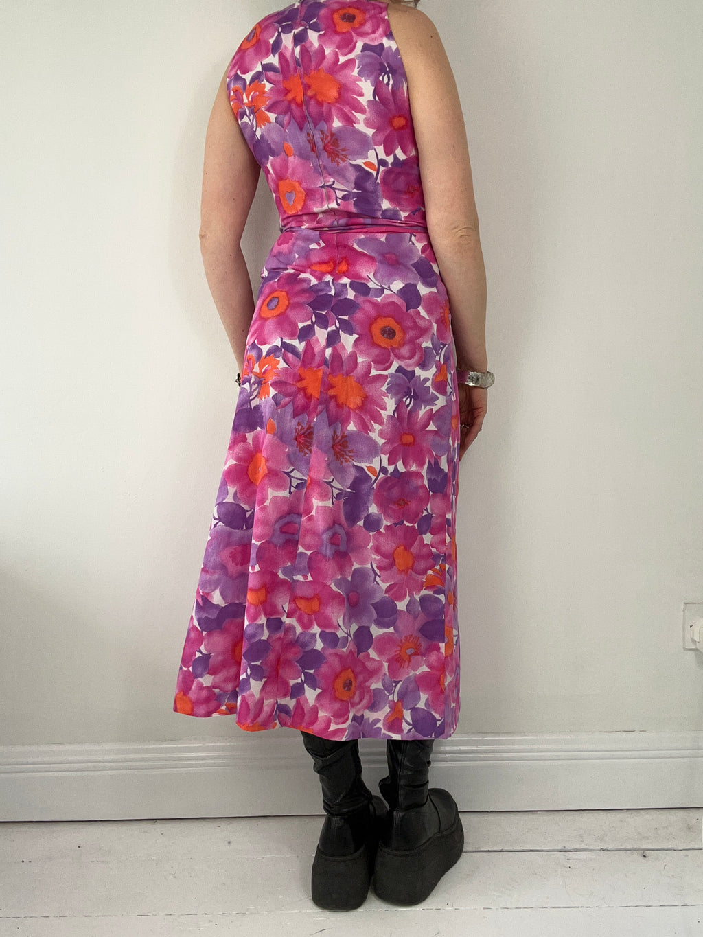 Pink 70's Maxi Dress Size 8