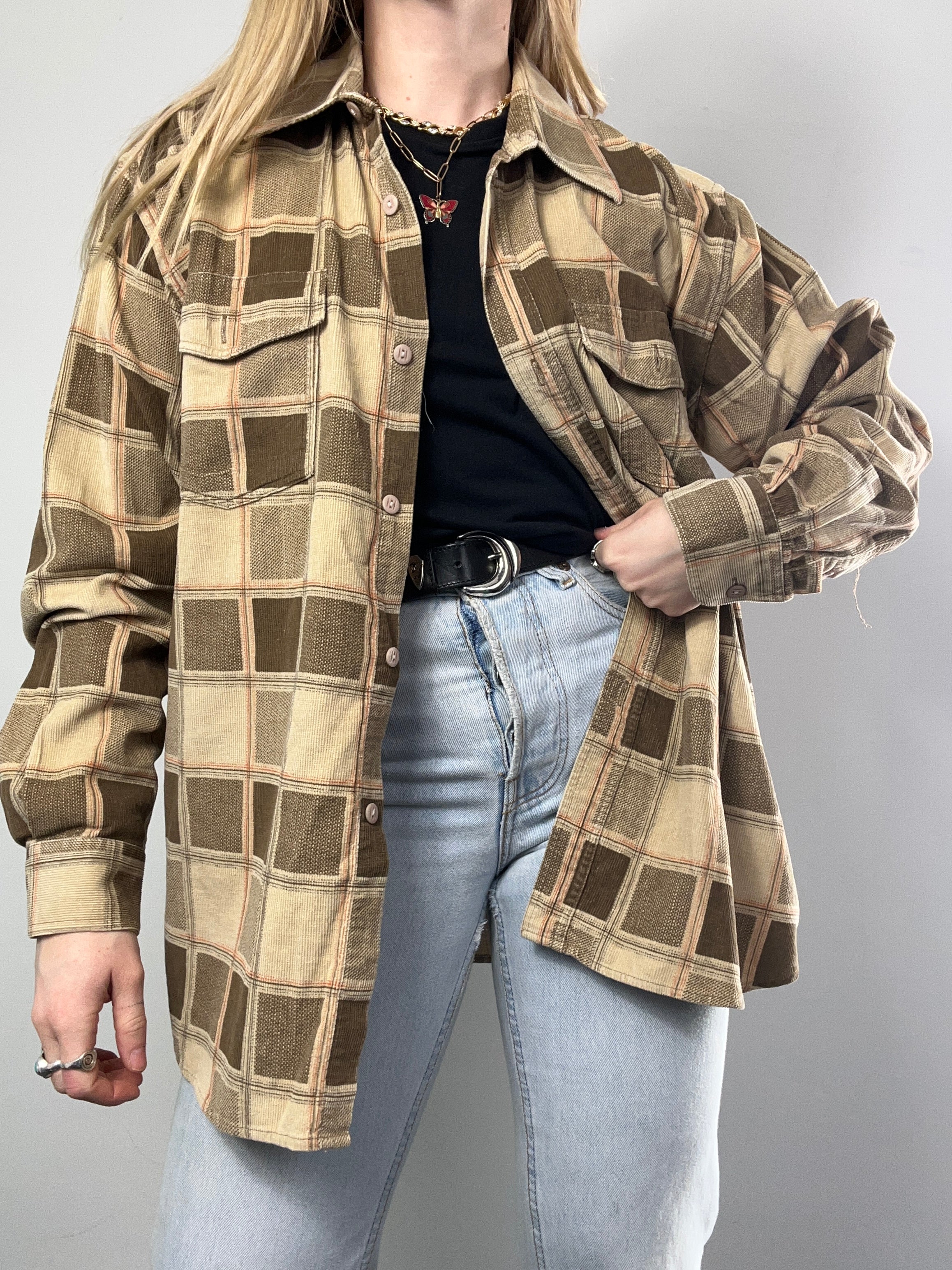 Cord Tartan Shirt Size L