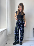 Purple Floral Wide Leg Pants Size 10