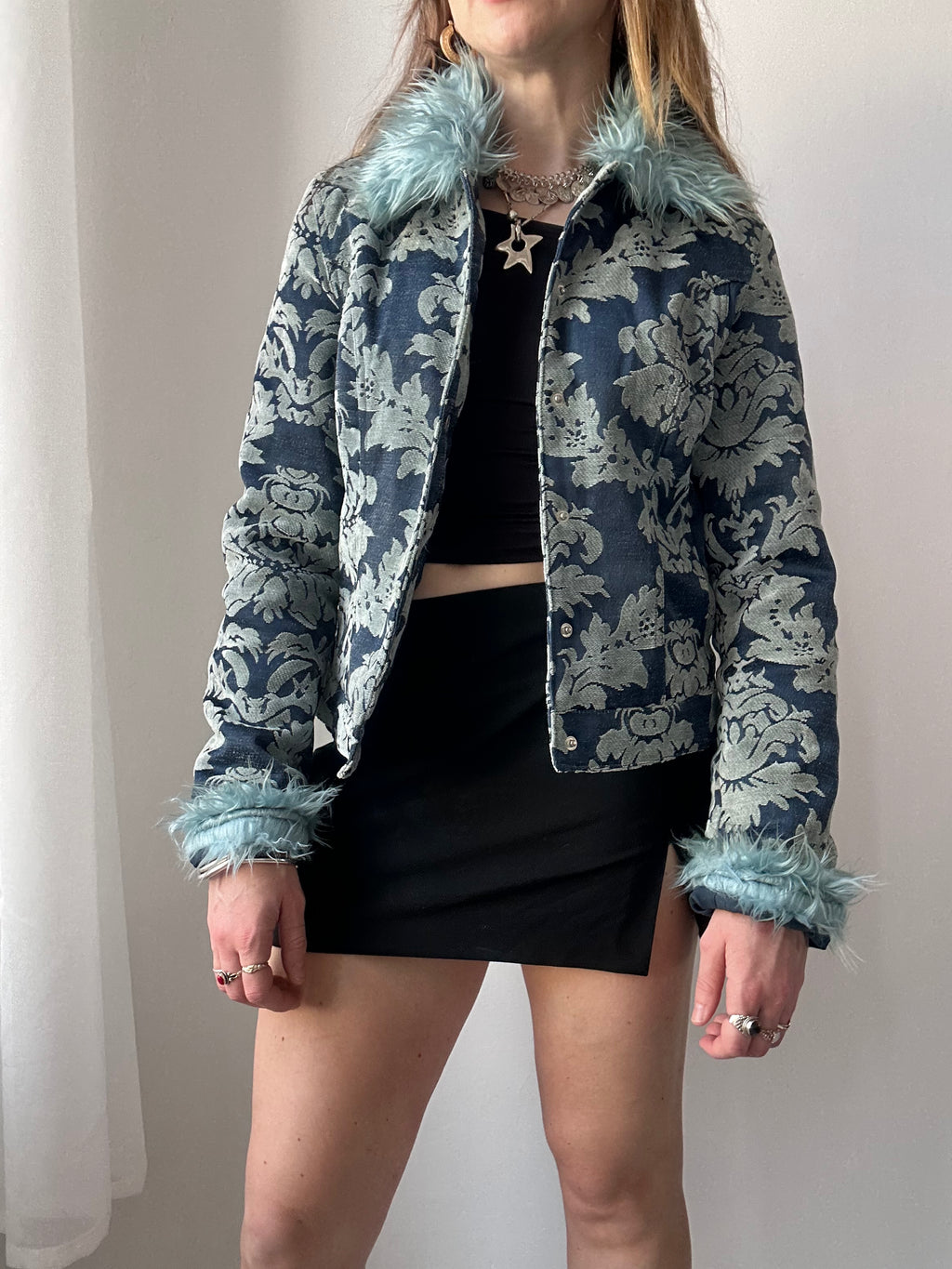 Tapestry Jacket With Fur Trim Sie 10