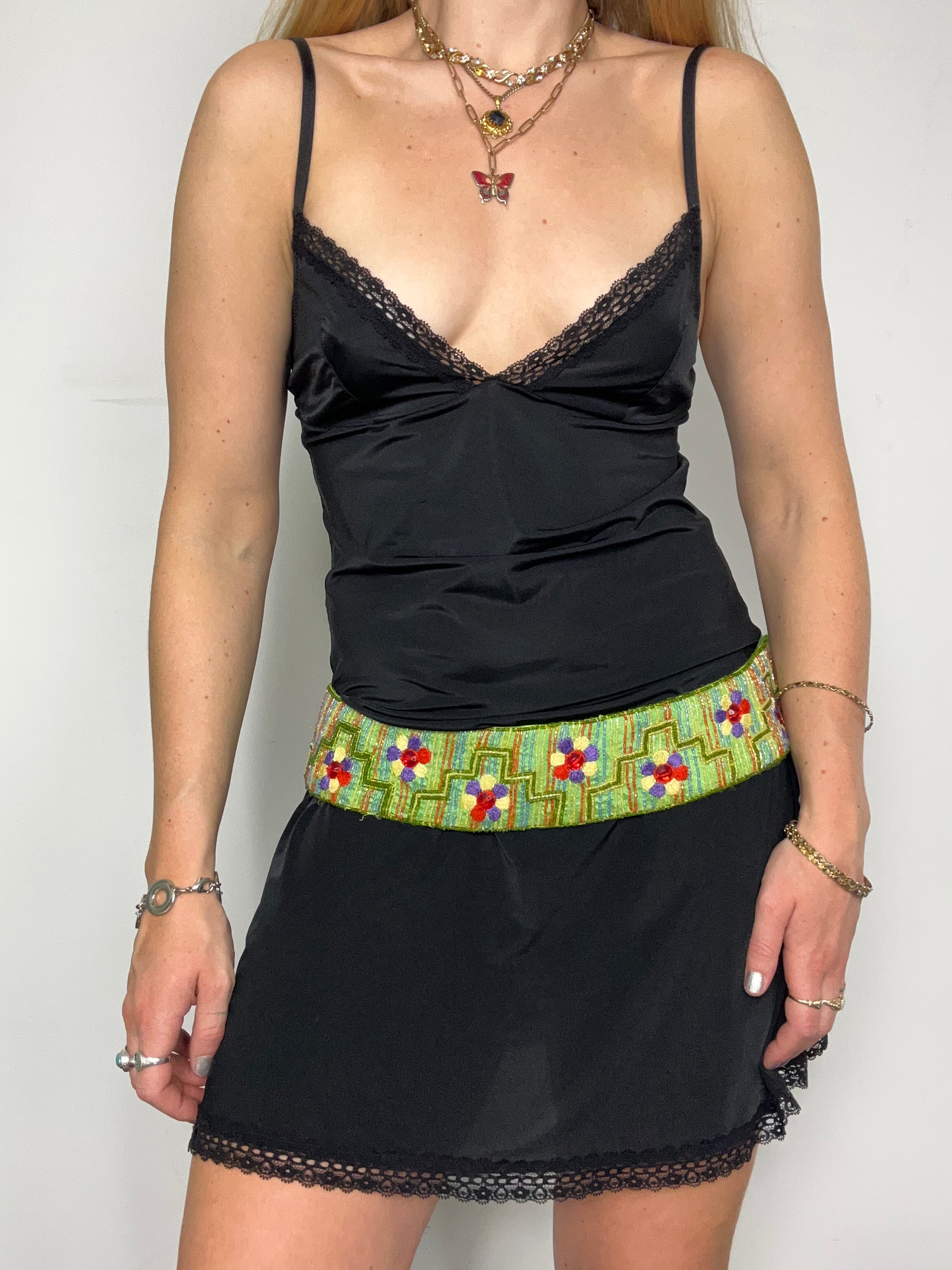 Green Beaded Belt Size 30" Waist