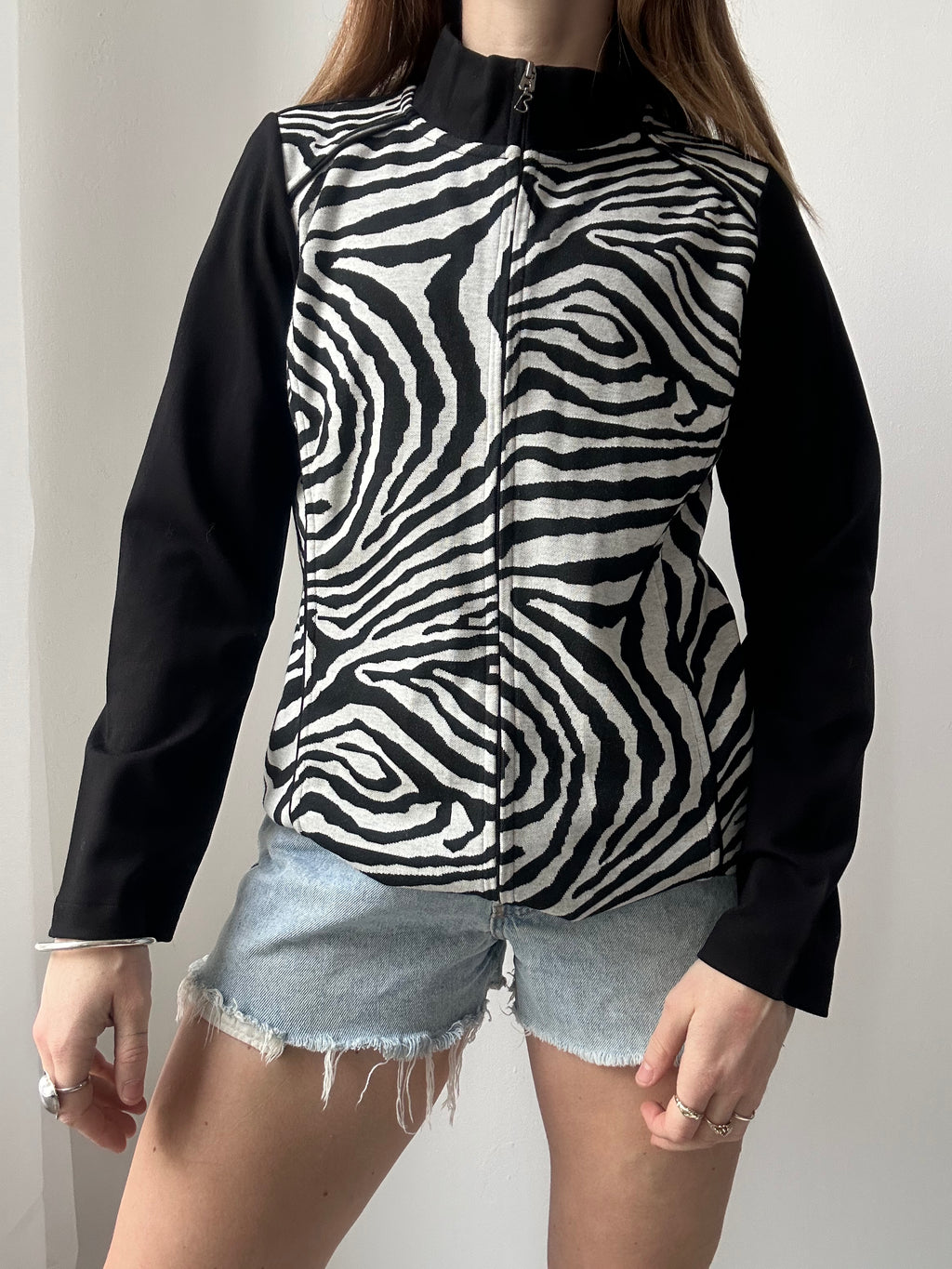 Zebra Print Track Jacket Size 12