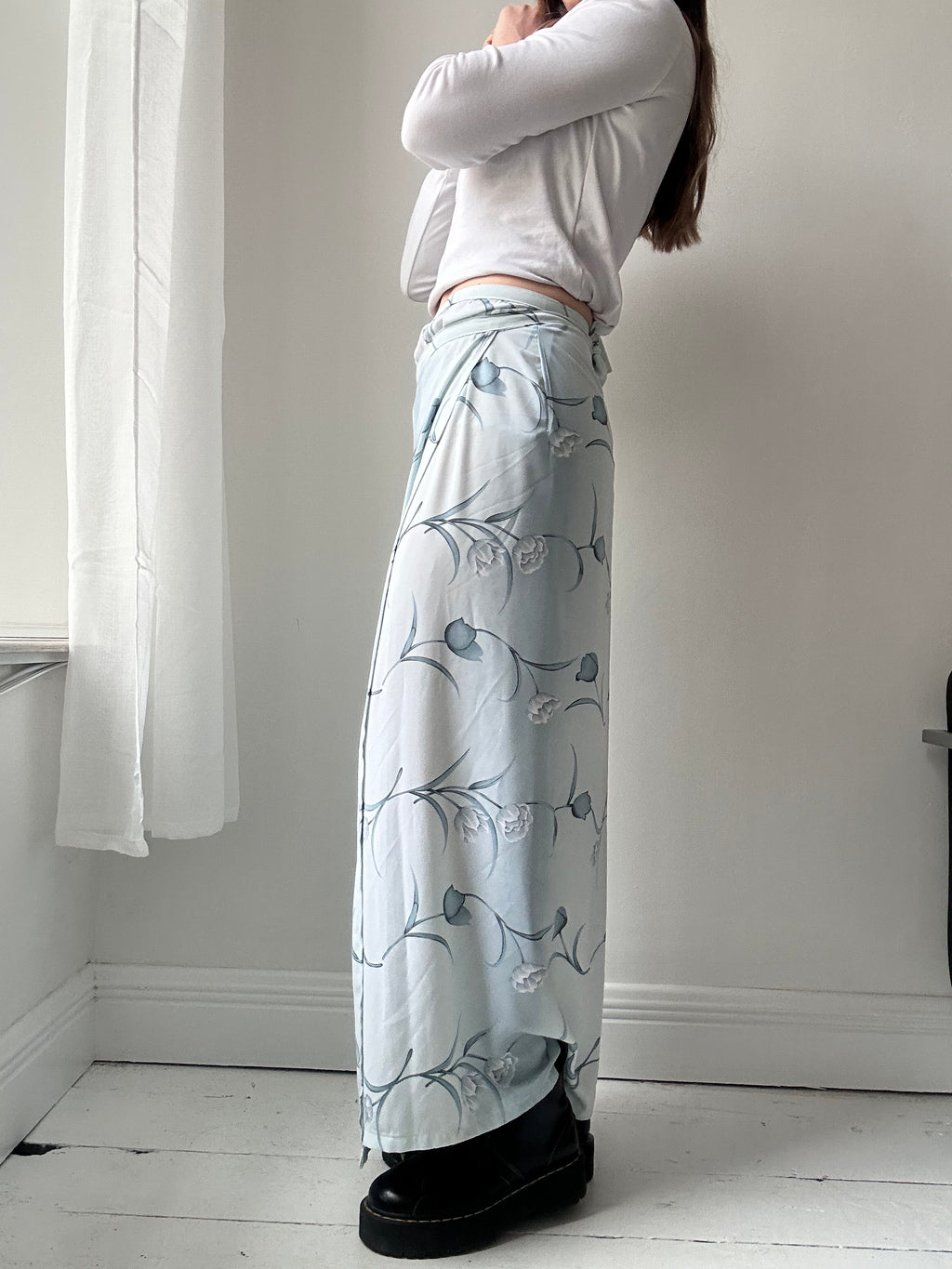Baby Blue 90's Wrap Skirt Size 10/12