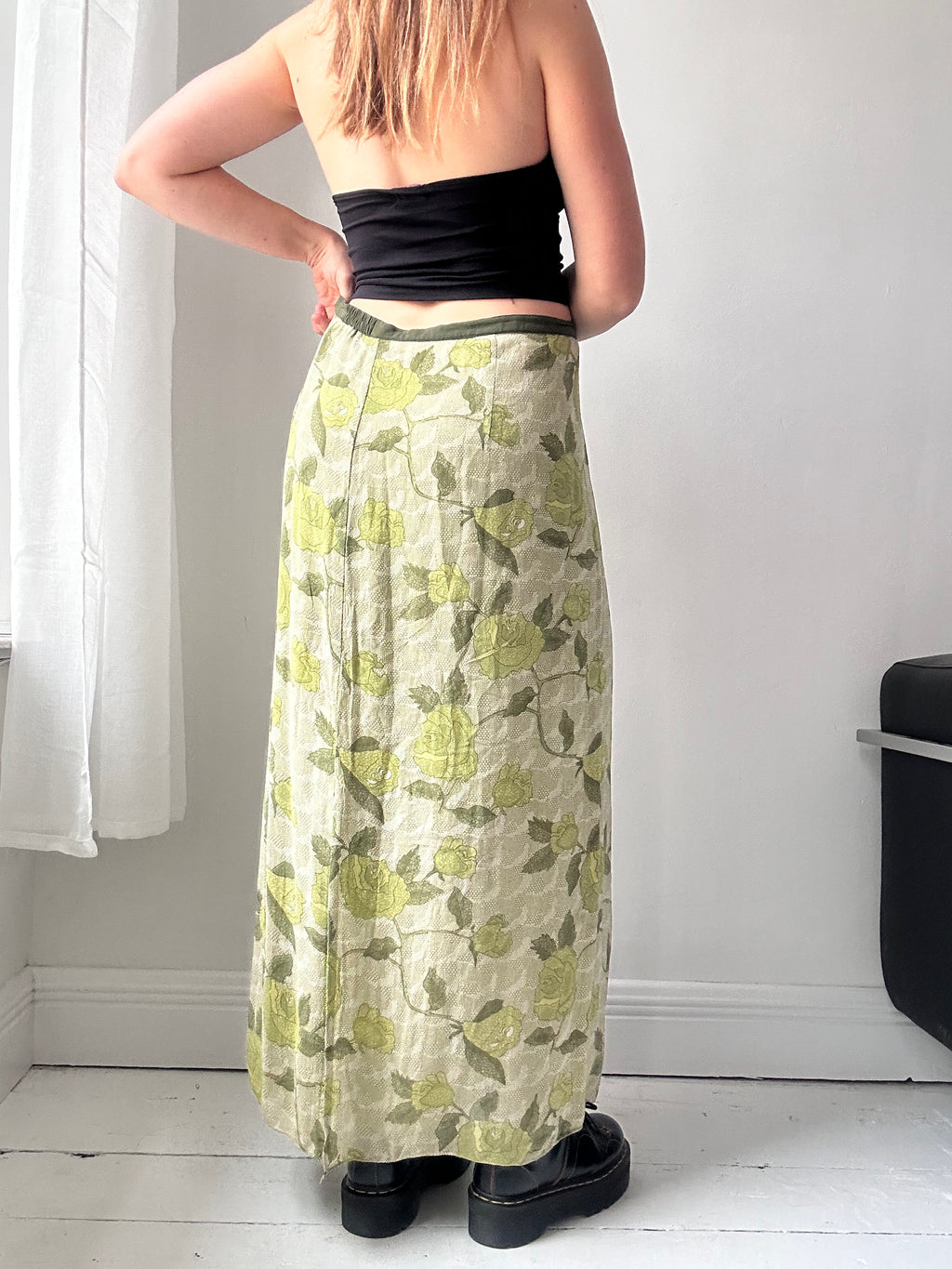 Green Maxi Skirt 90's Size 14