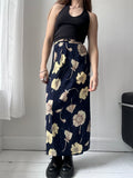 Navy Floral Wrap Skirt Size 10
