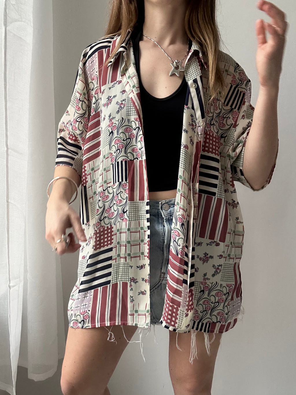 90's Patchwork Shirt Size 14