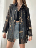 Sheer Floral Shirt Size Xl