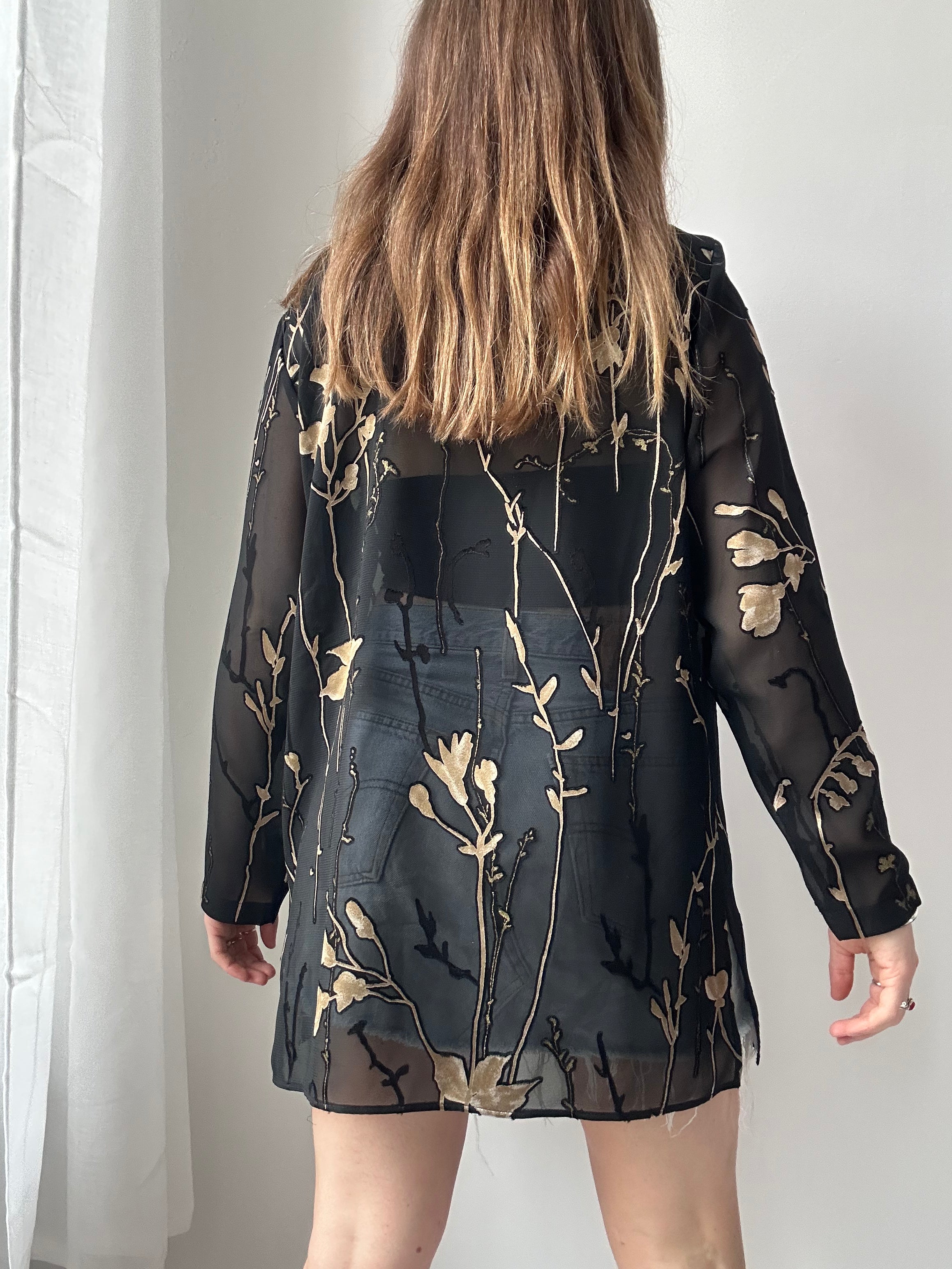 Sheer Floral Shirt Size Xl