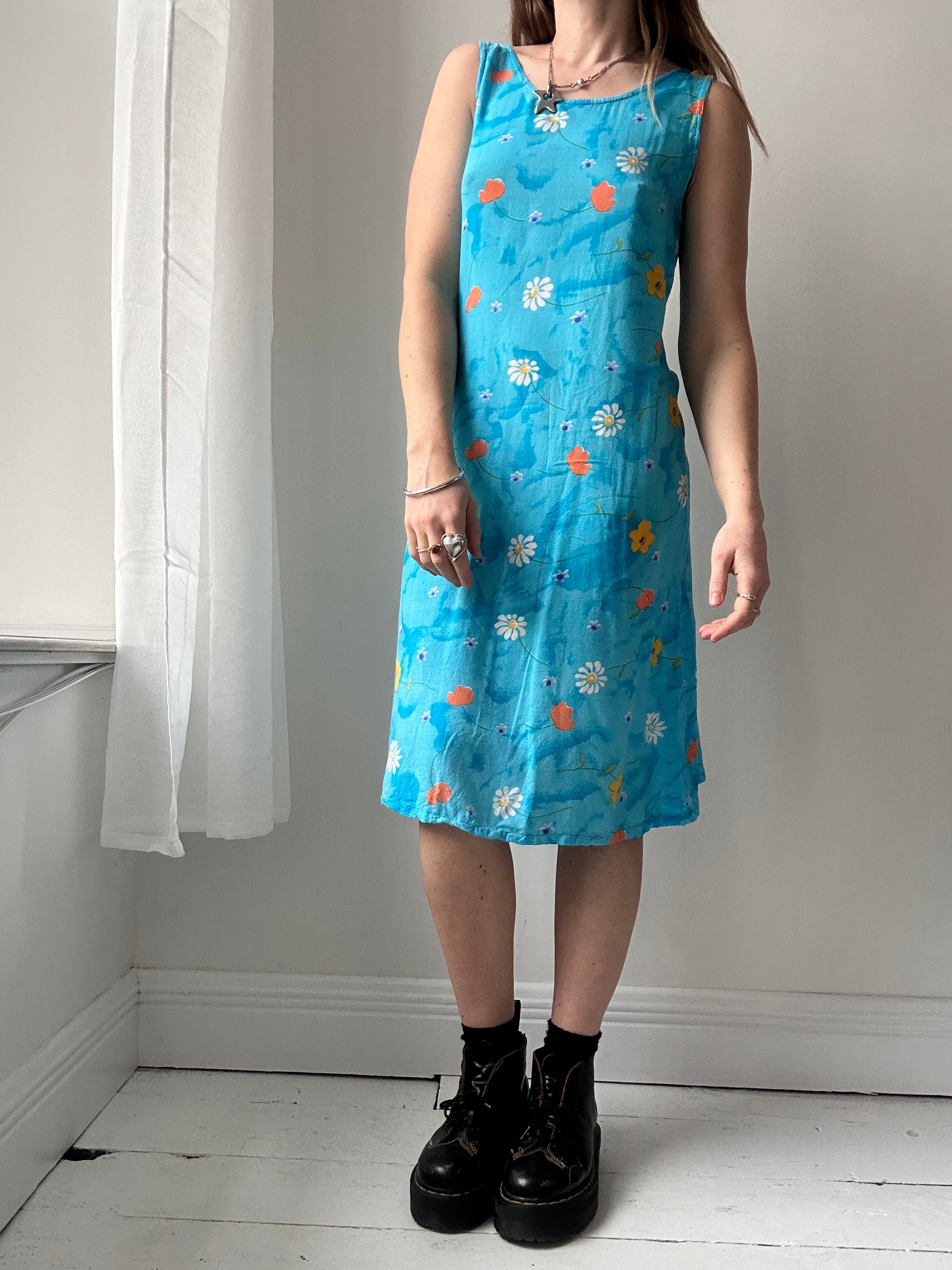 Blue Sun Dress 90's Size 10/12