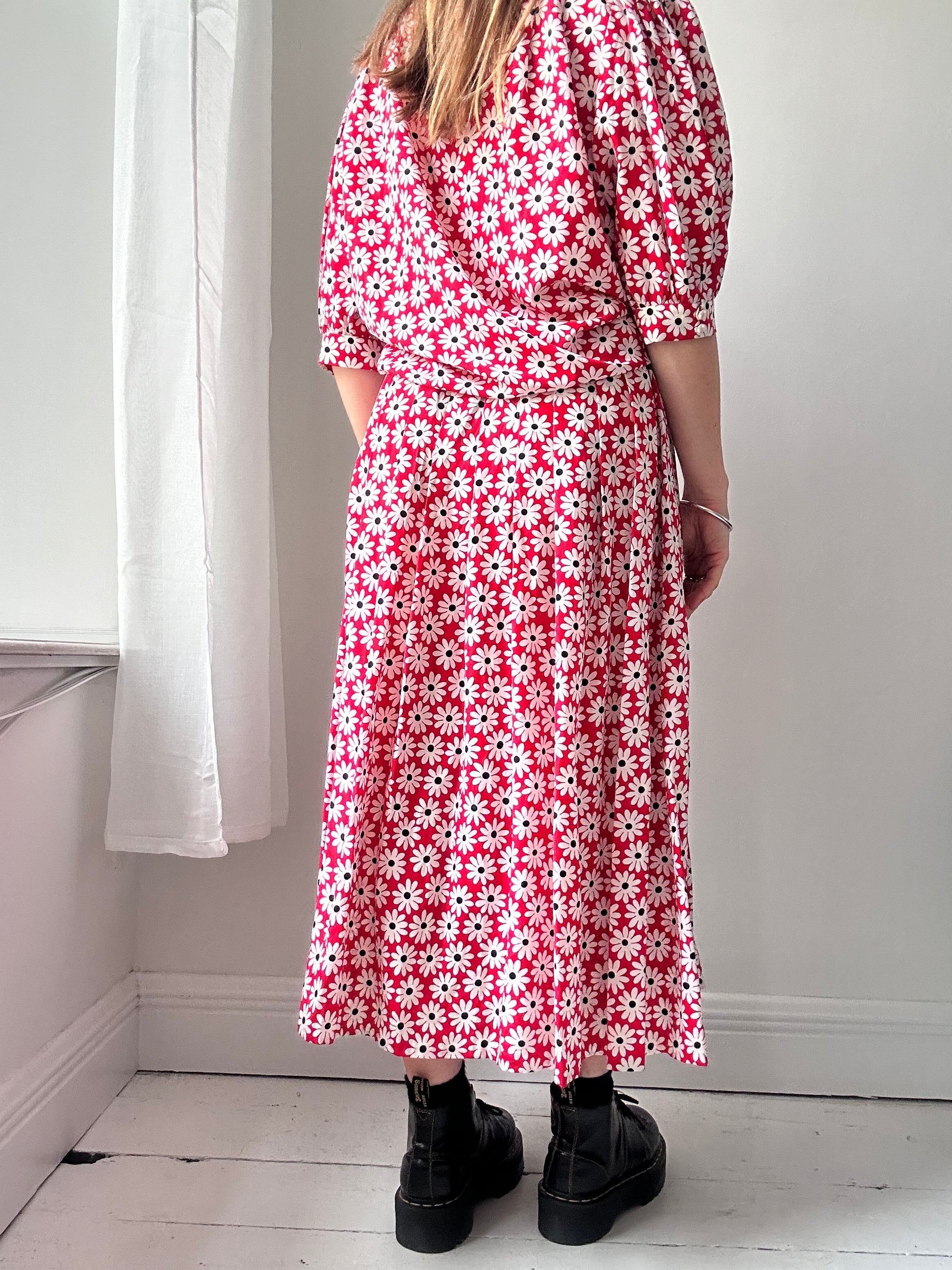 Floral Shirt And Skirt 80's Size 12