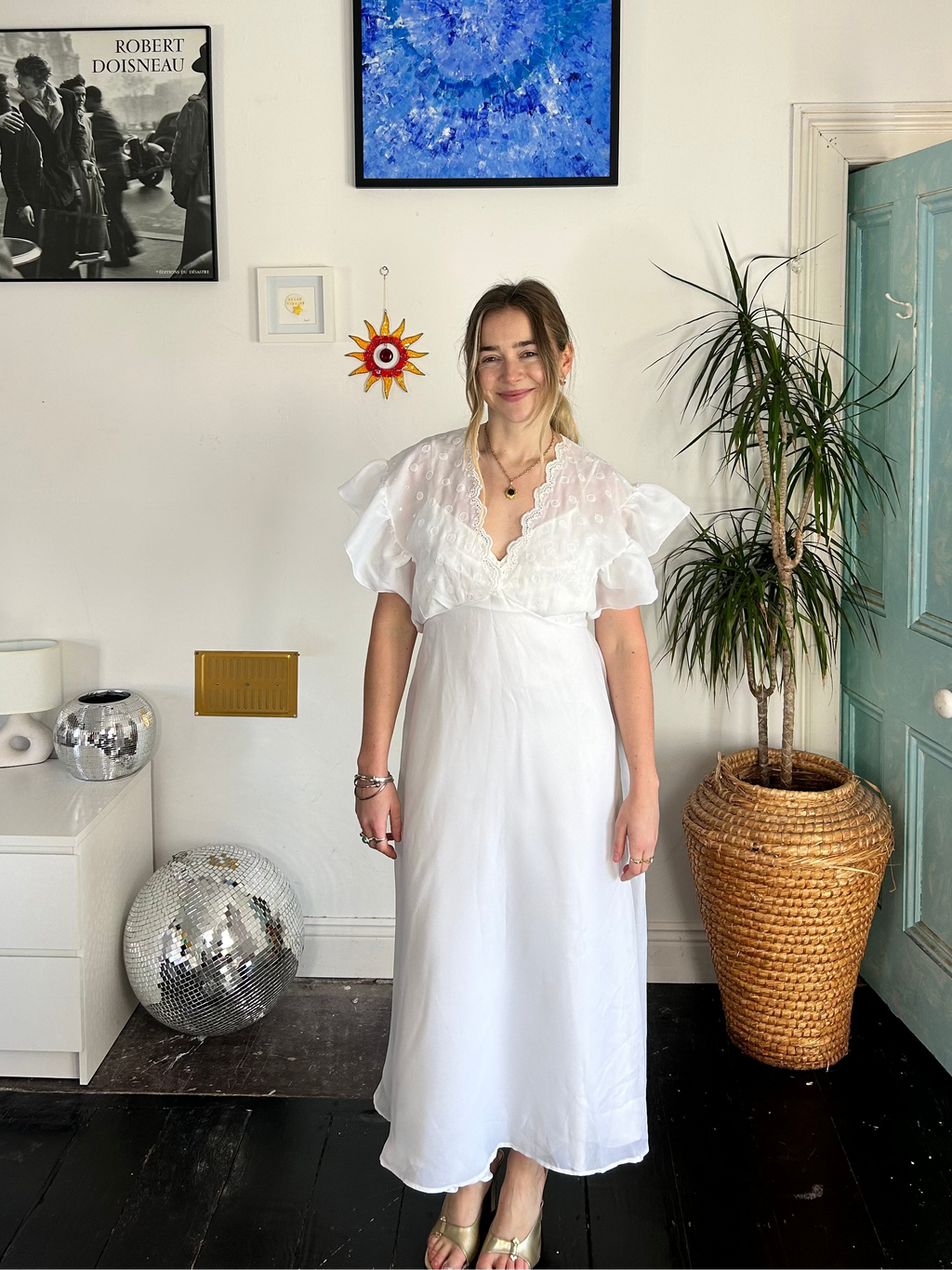 1970's V neck Dress Size 10