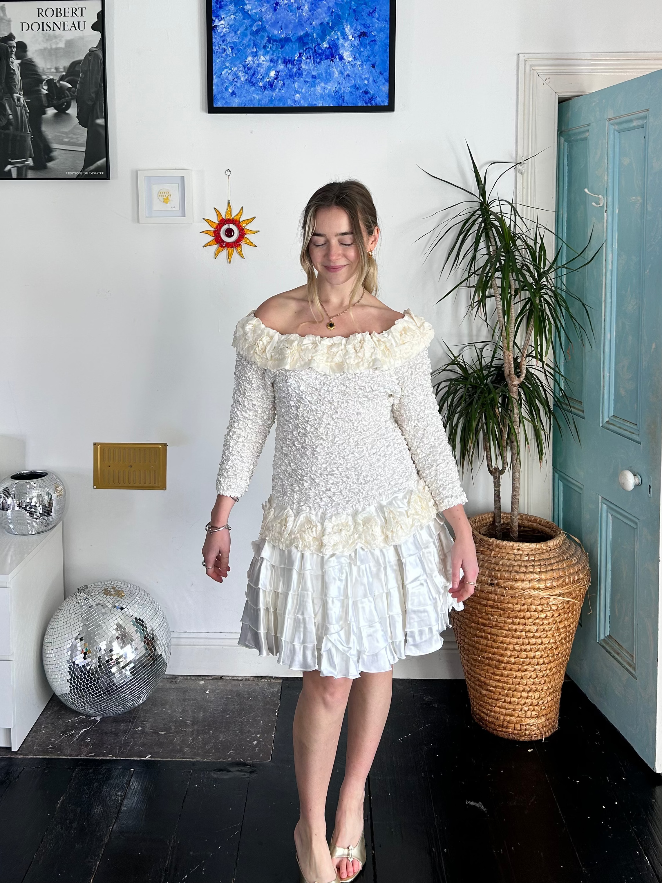 80's Ruffle Dress Size 8-14