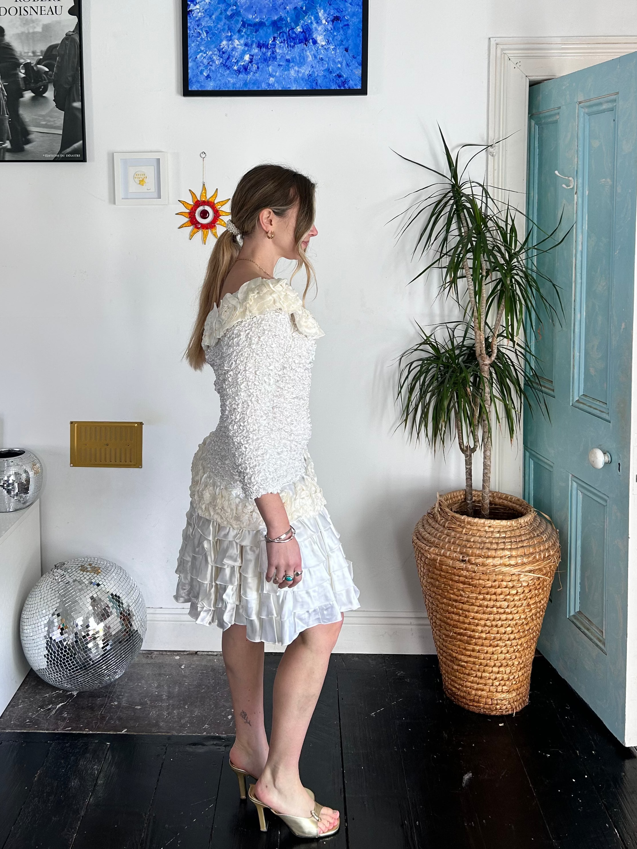 80's Ruffle Dress Size 8-14