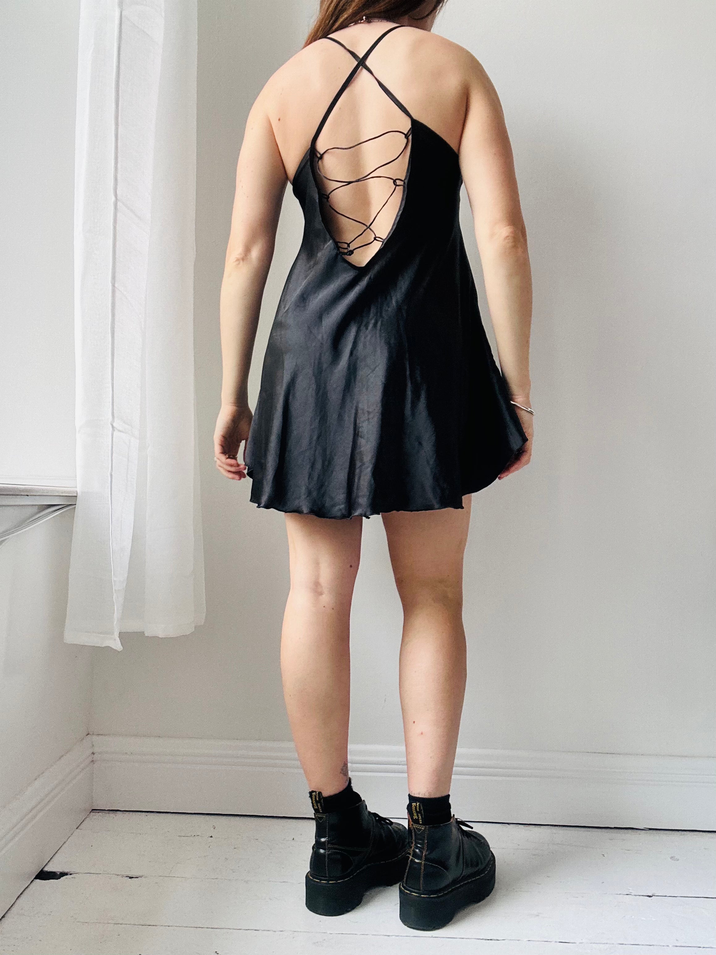 Black Backless Slip Dress Size 10
