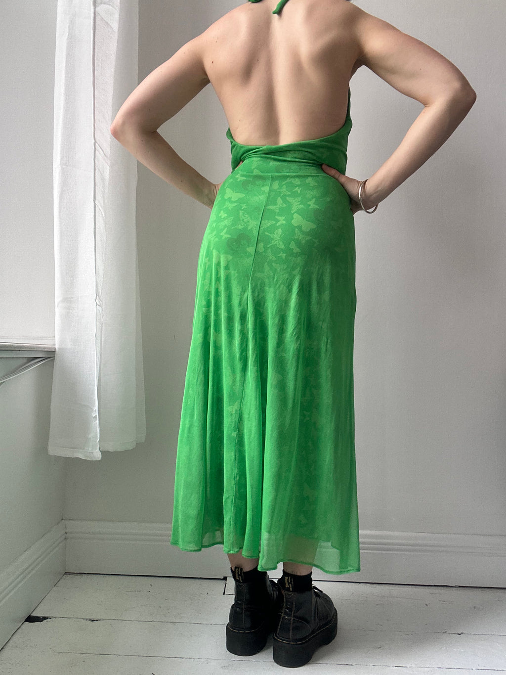 Butterfly Green Halter Dress Size 10