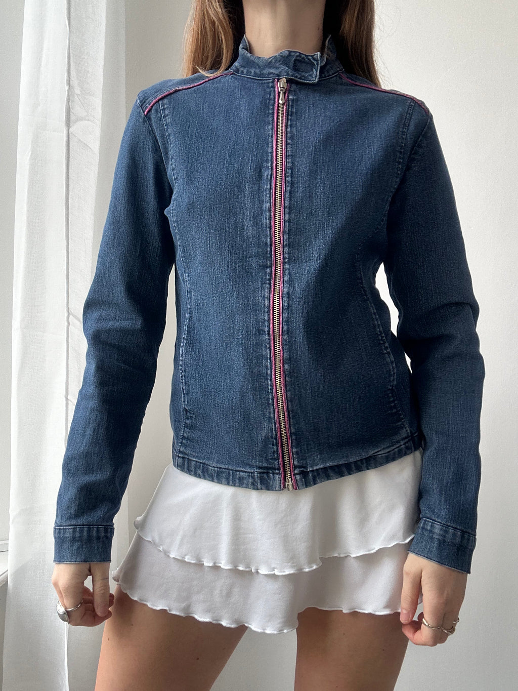 Denim Y2k Racer Jacket Size 10