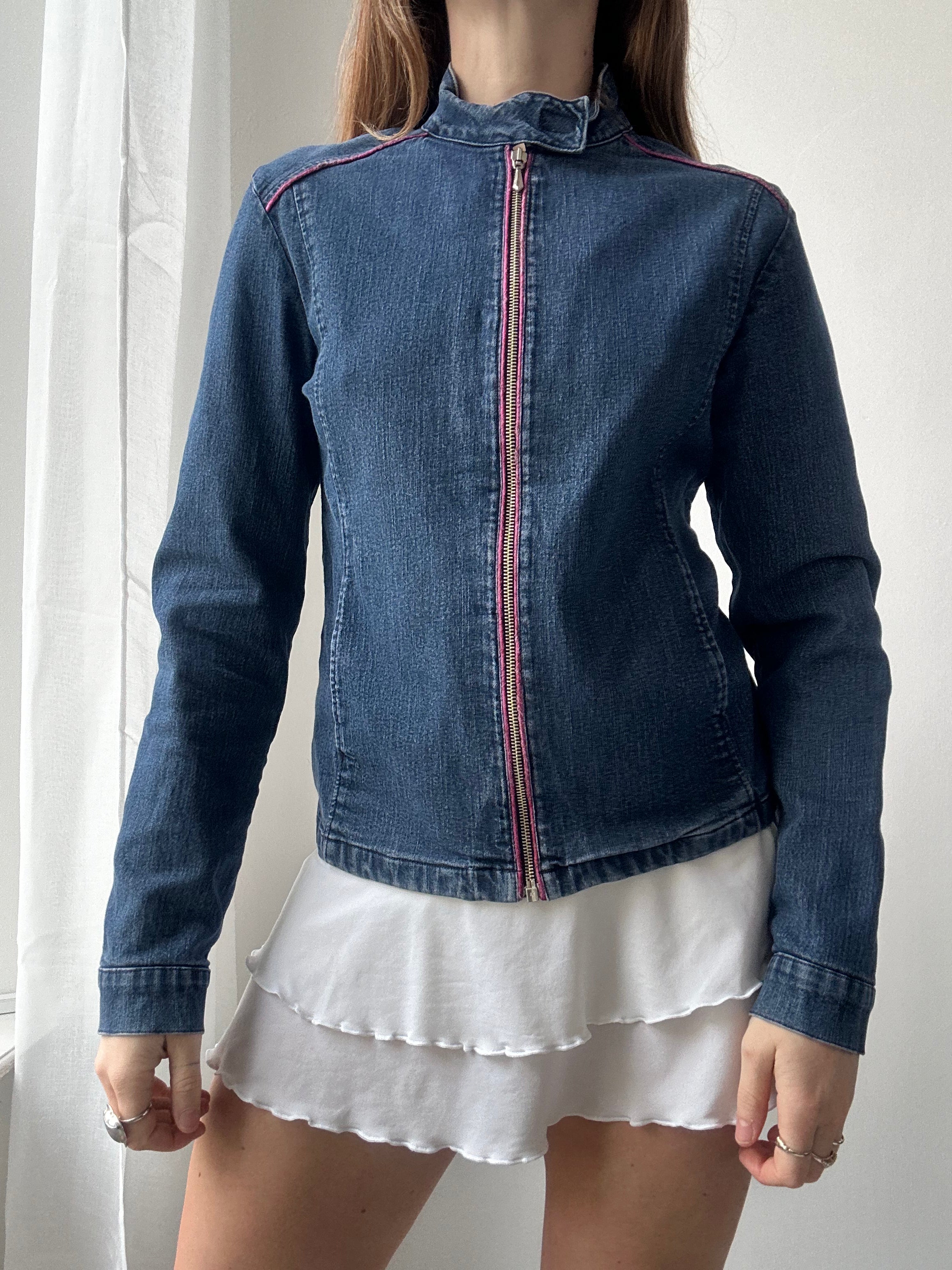 Denim Y2k Racer Jacket Size 10