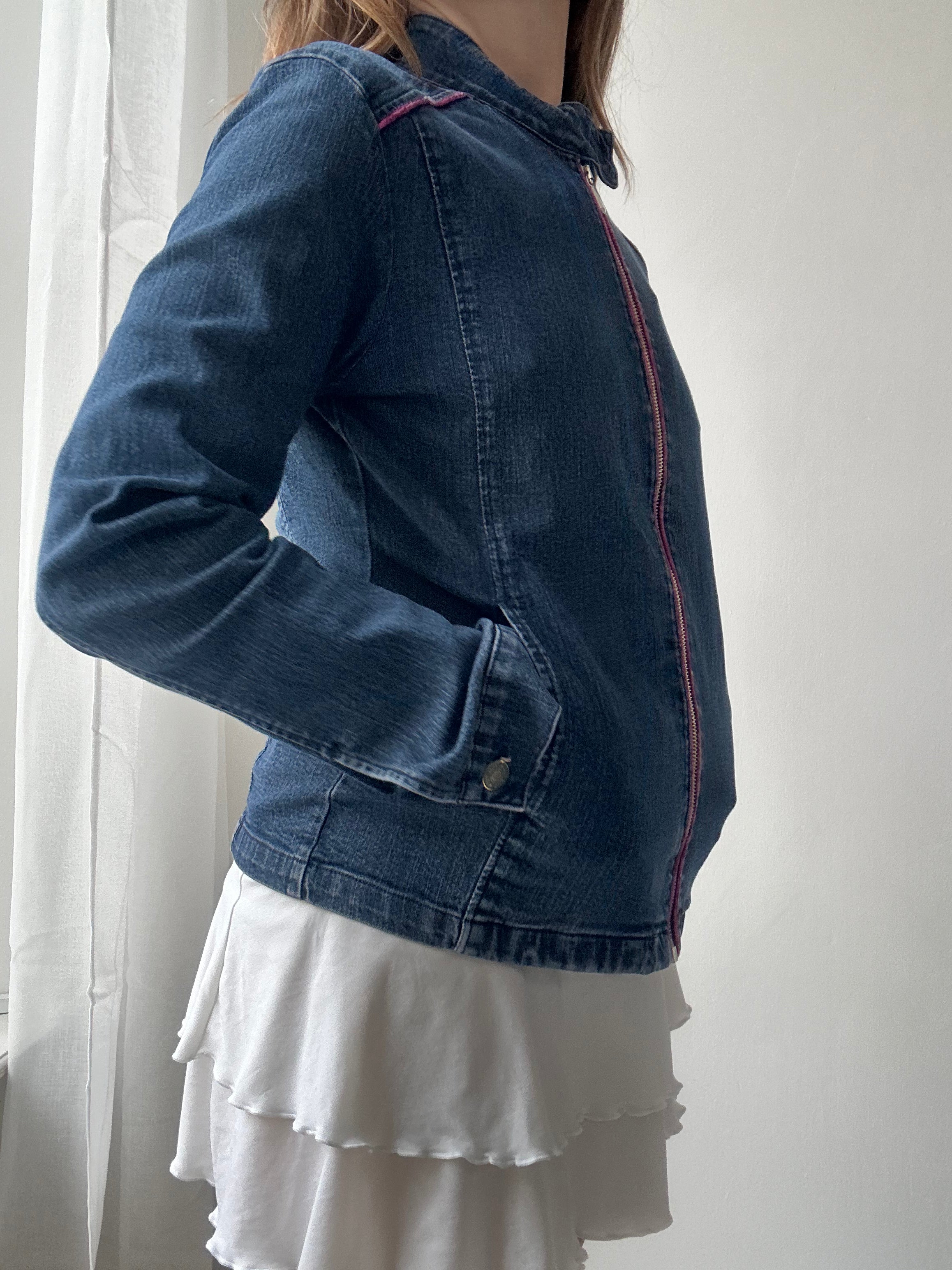 Denim Y2k Racer Jacket Size 10