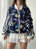 Striped 80's Jacket Size L