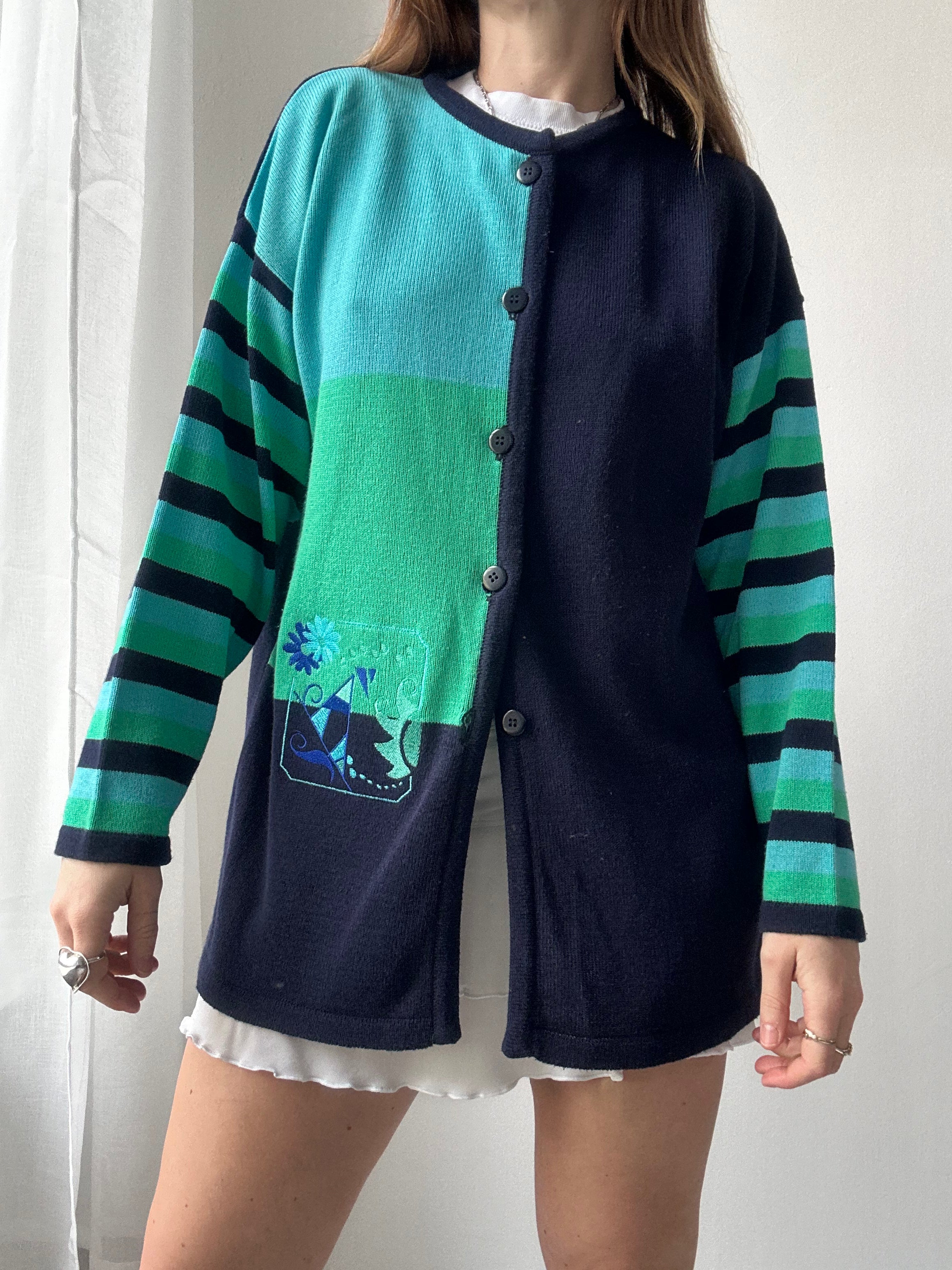 Striped Cardigan 90's Size 12