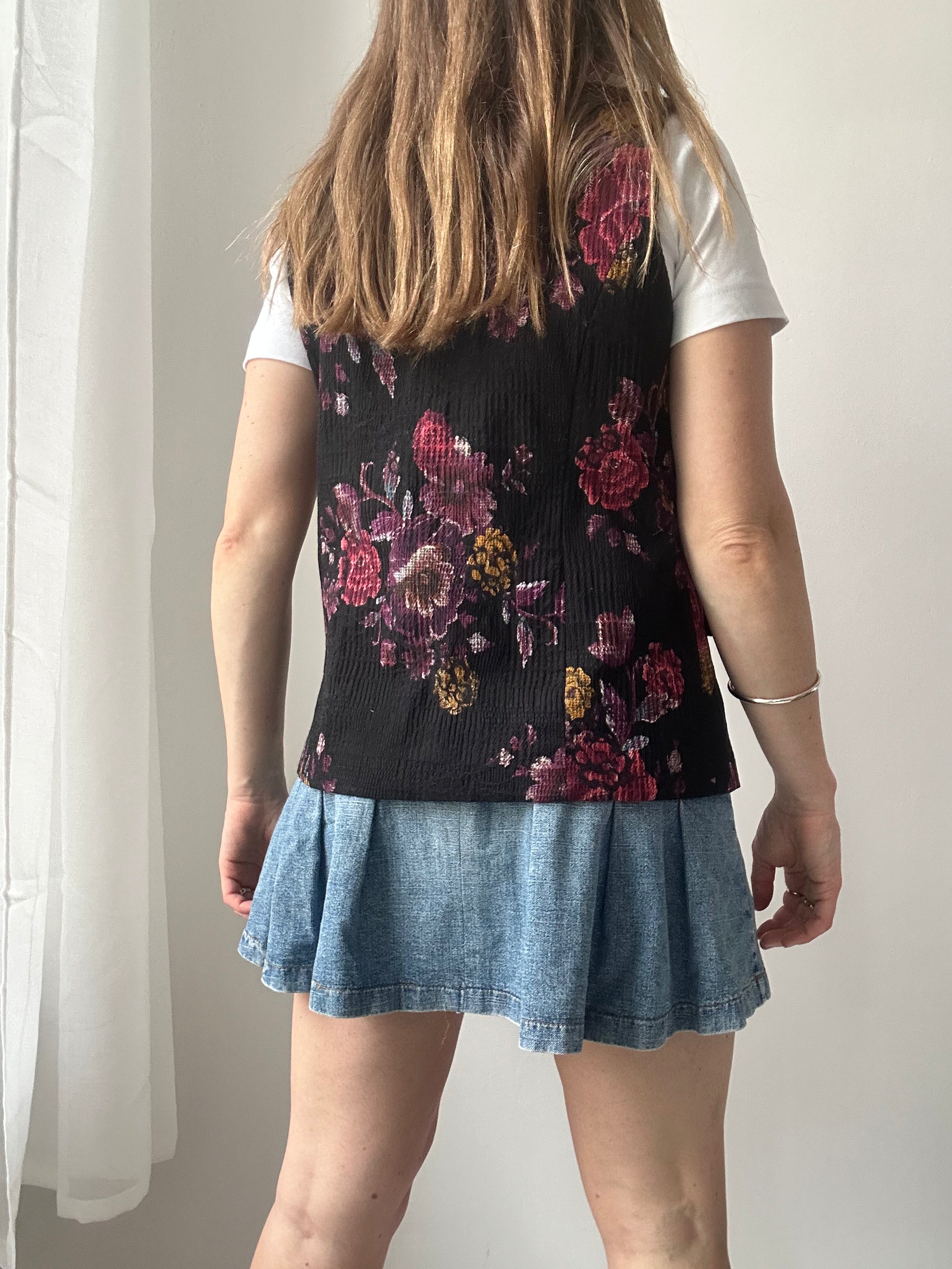 Floral Waistcoat 90's Size 10