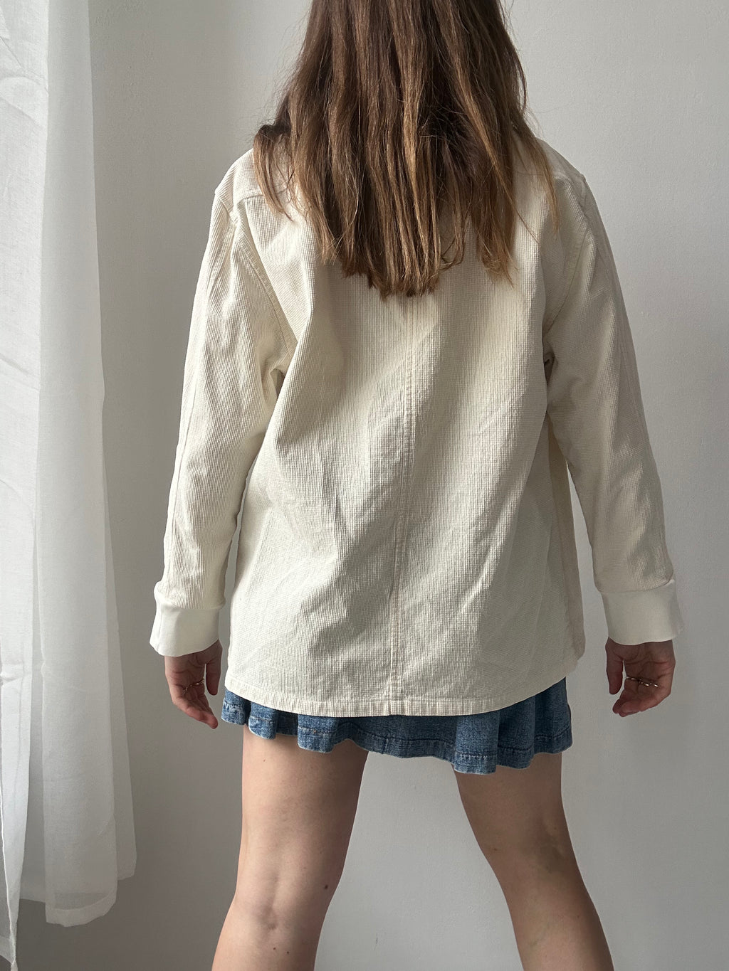 Cream Zip Thru Shirt size S/M