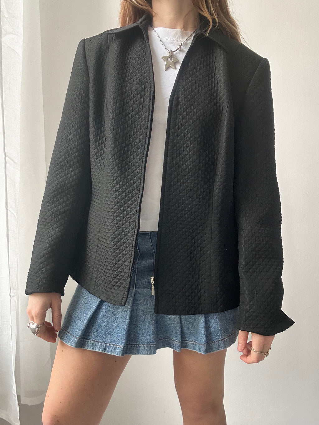 Hand Painted Black Jacket size 14