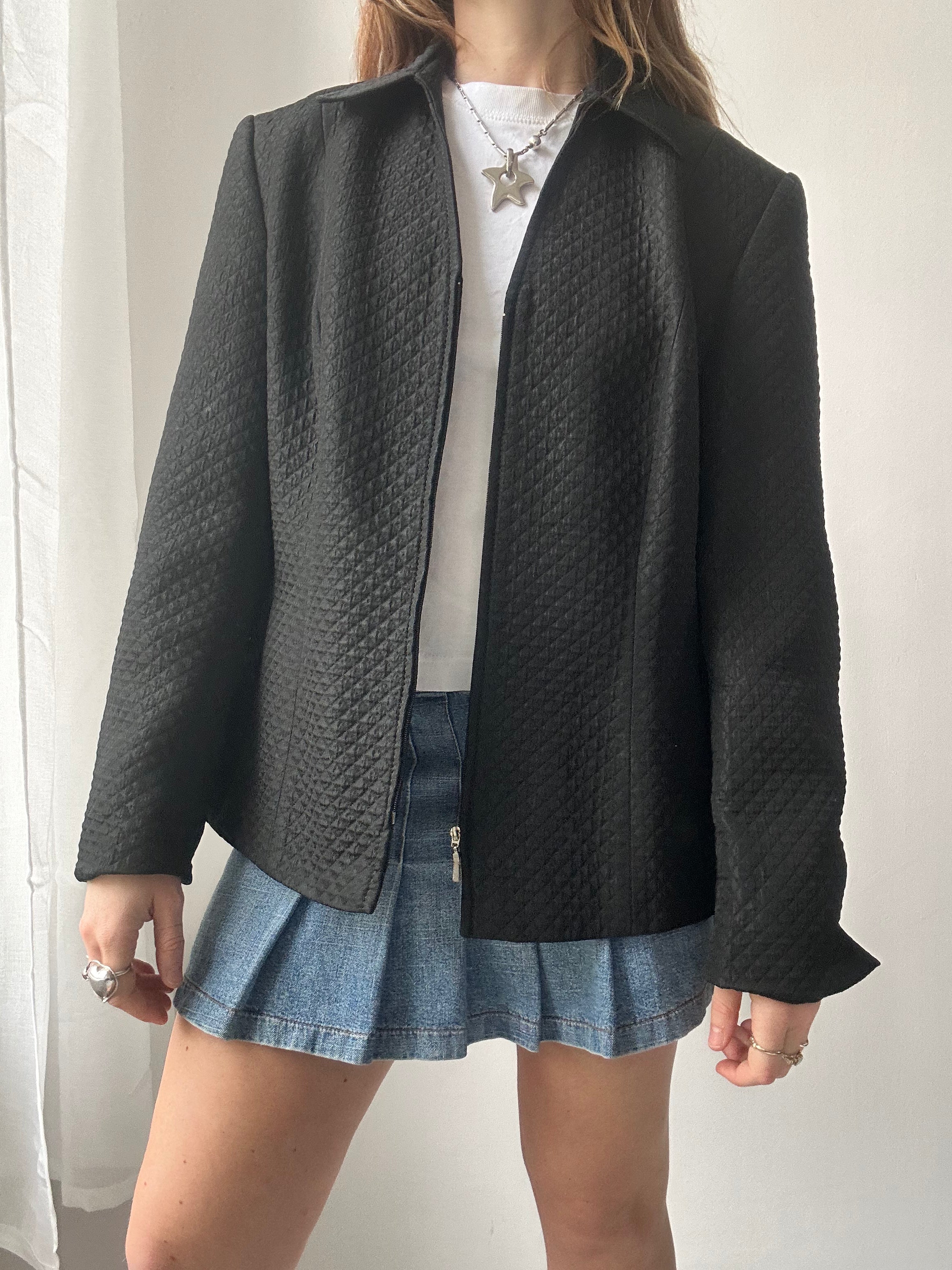 Hand Painted Black Jacket size 14
