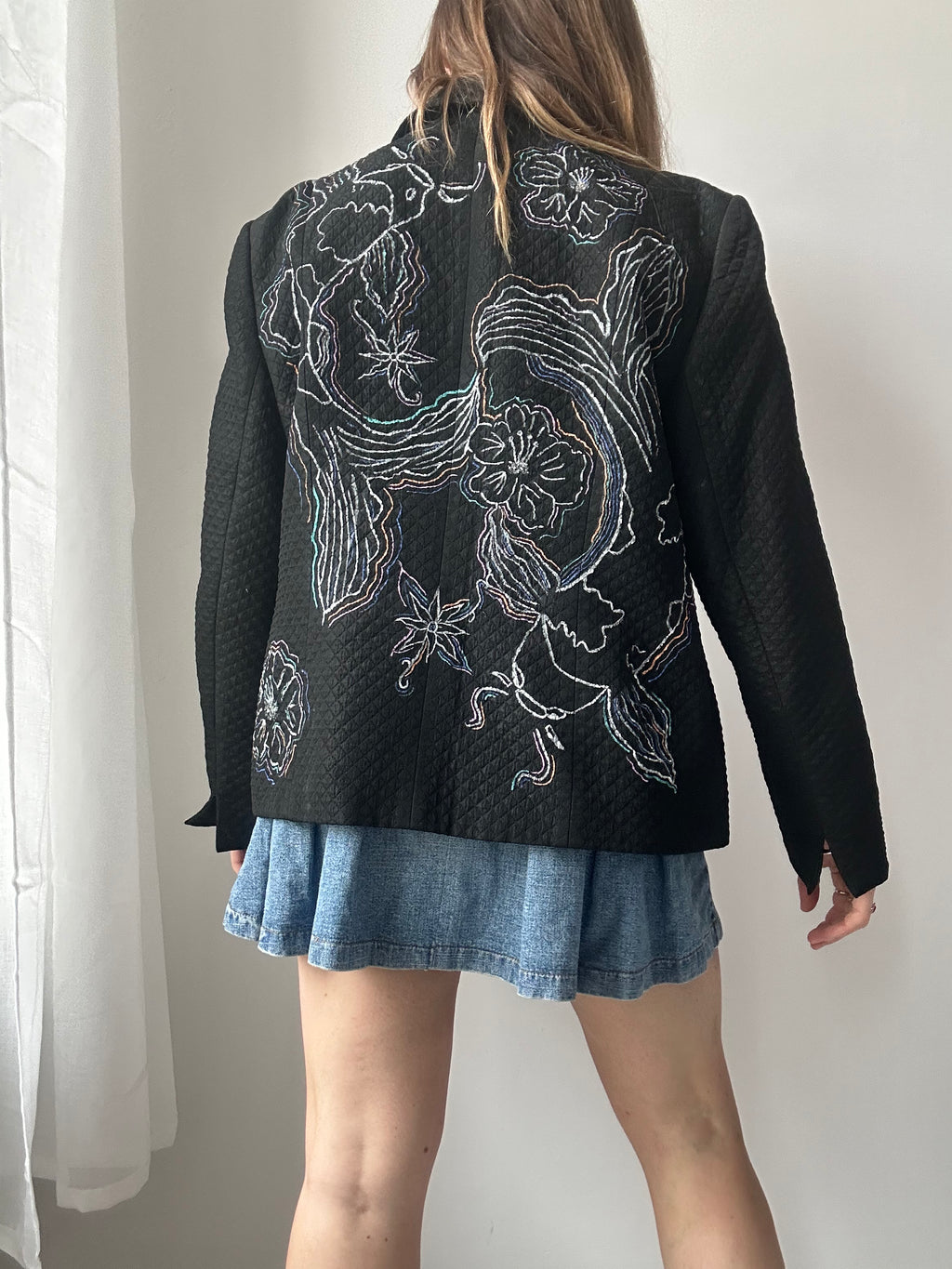 Hand Painted Black Jacket size 14