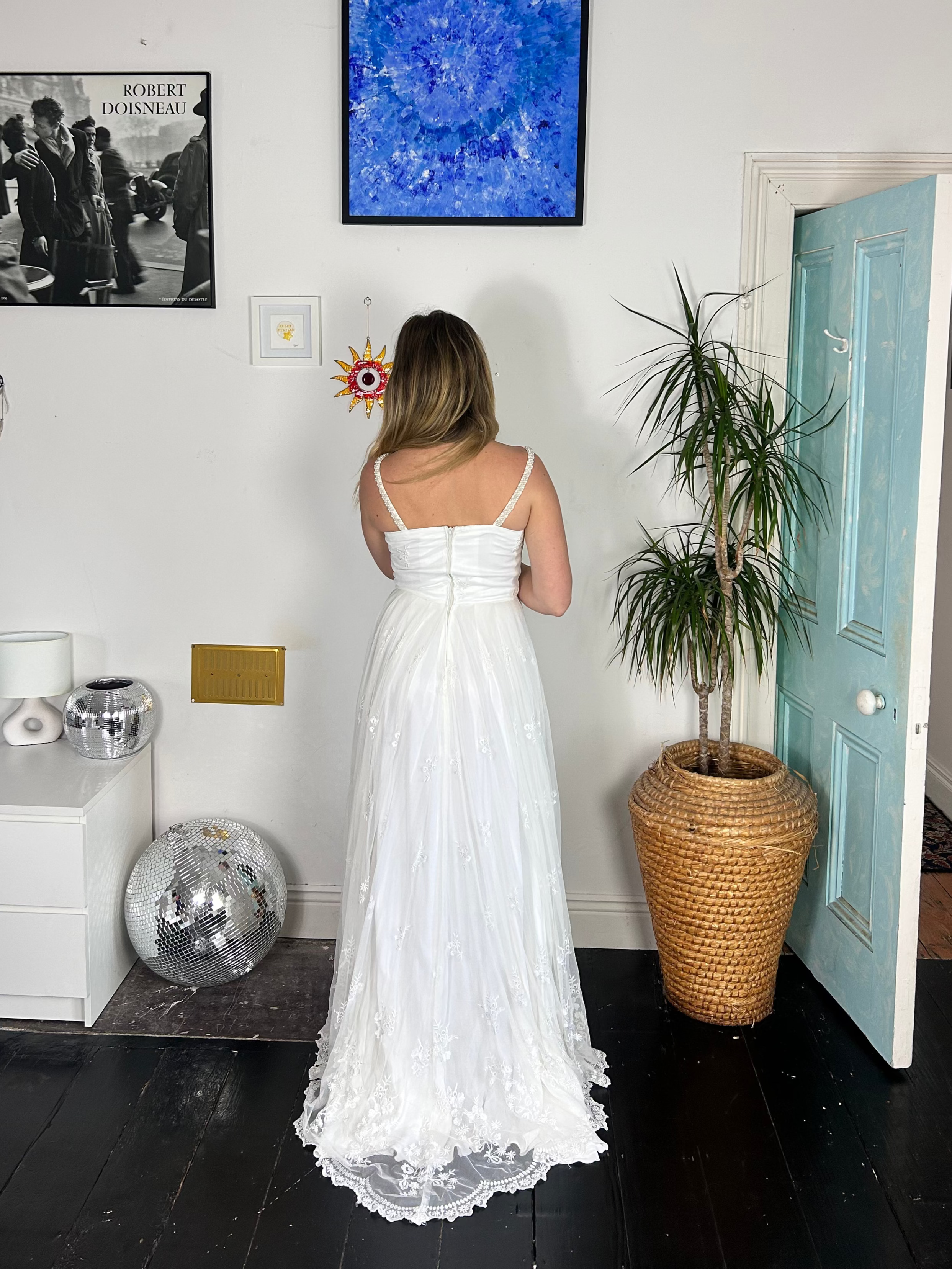 90's mesh Wedding Dress Size 8