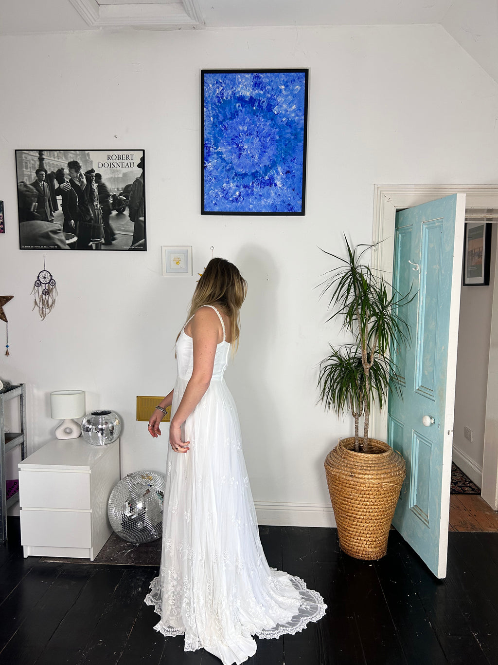 90's mesh Wedding Dress Size 8