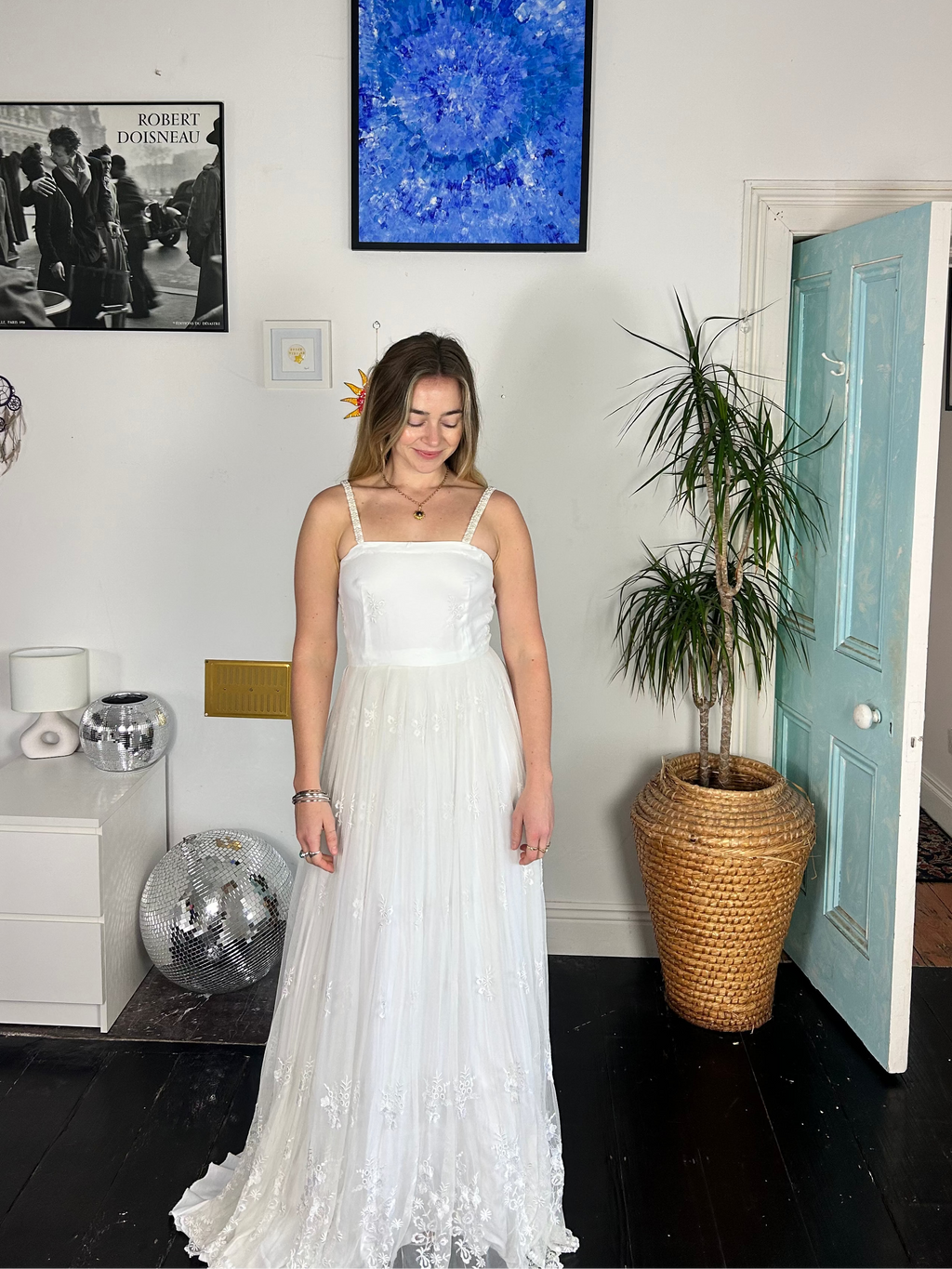 90's mesh Wedding Dress Size 8