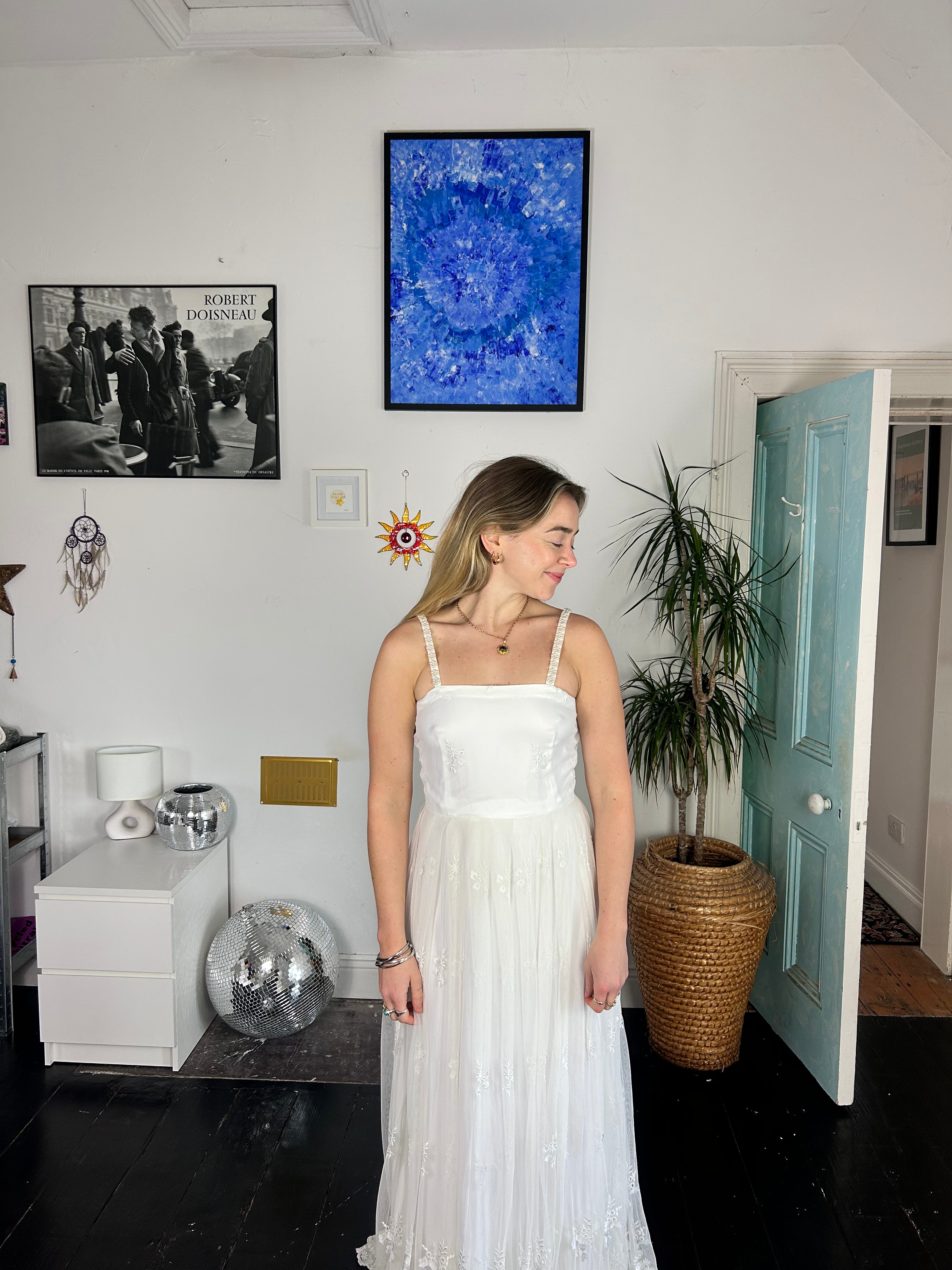 90's mesh Wedding Dress Size 8