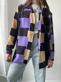 Purple 80's Checkered Shirt Size L
