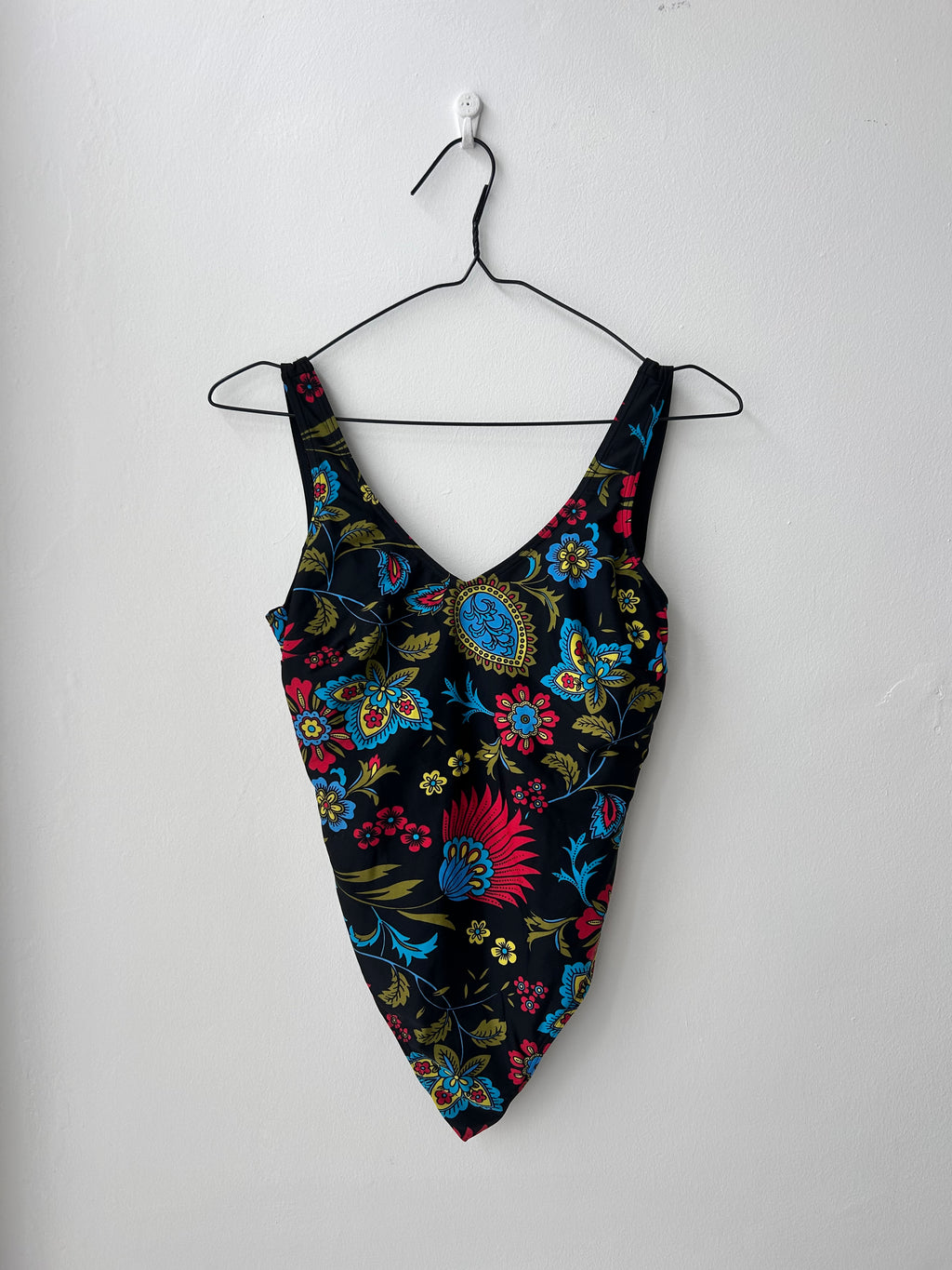 Blck Flroal Swimsuit Size 10