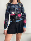 Car Print 90's Cardigan Size 10